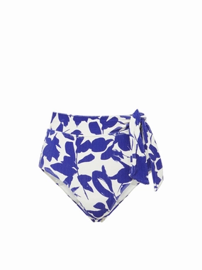 Anti Slip Grippers Side Tie High Waist Bottom Moraea Garden Texture