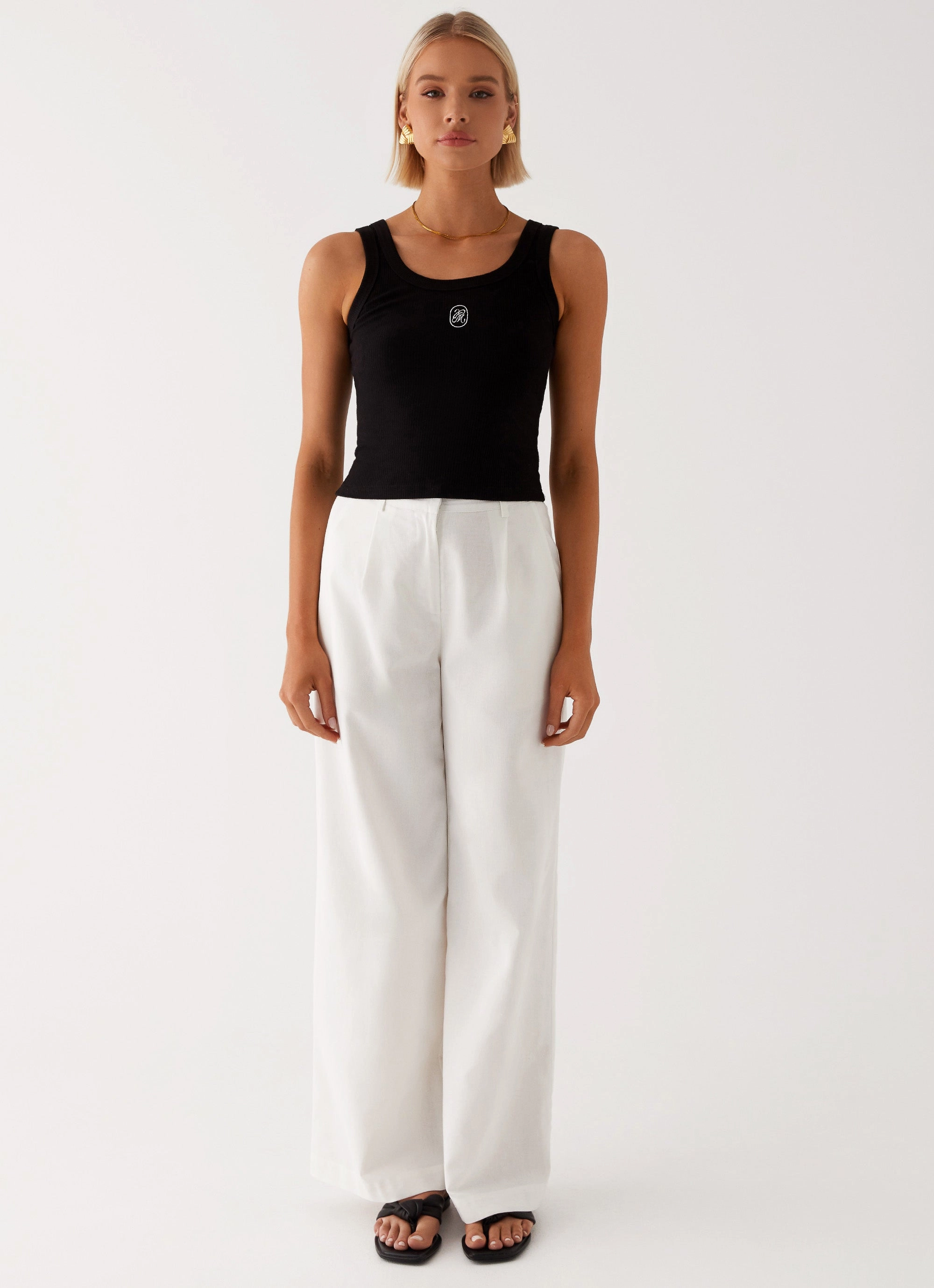 Signature Tank Top - Black UltraFineMesh HighNeckline