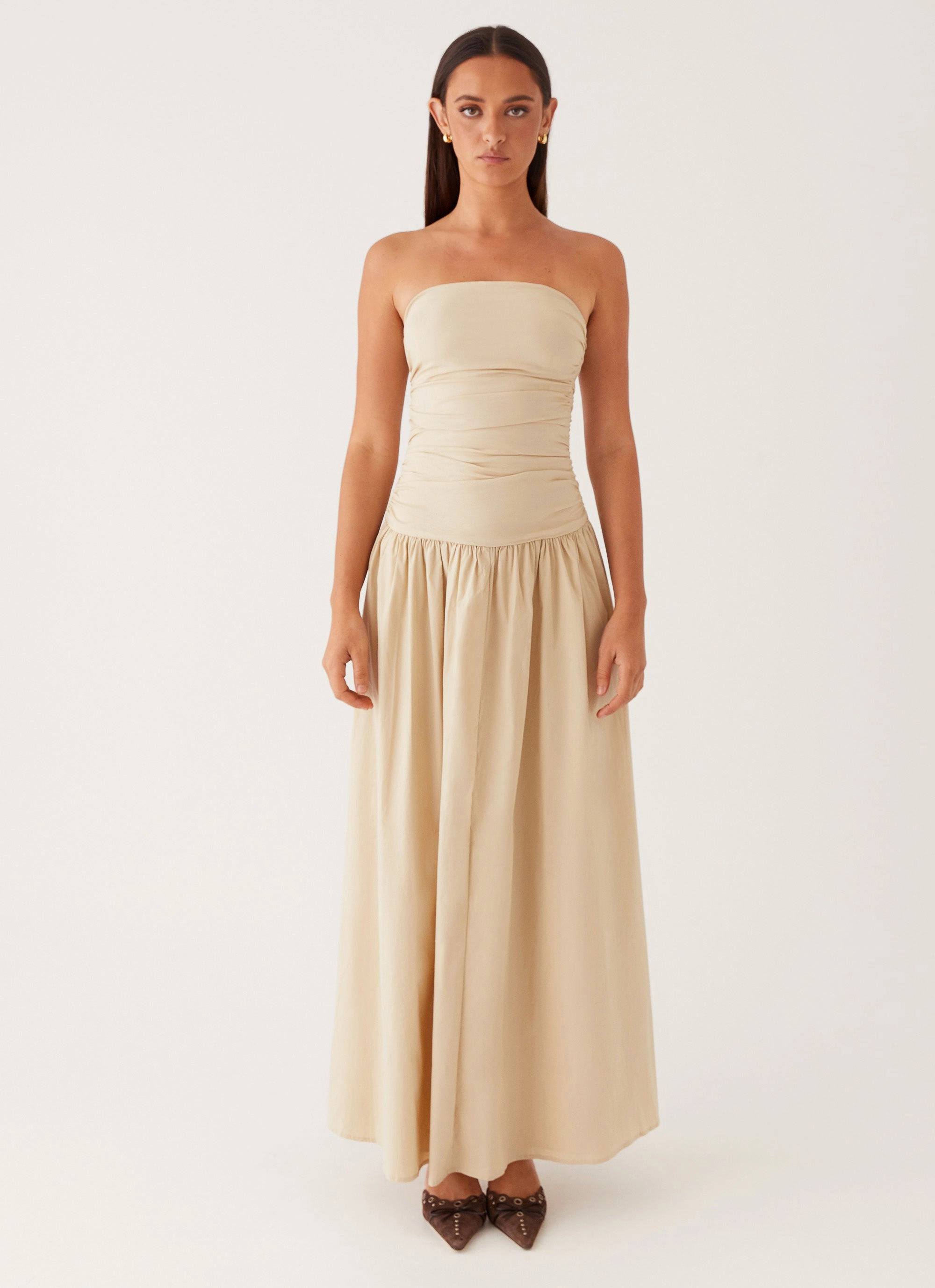 Carmel Maxi Dress - Ivory Special-Edition Trendy Layering