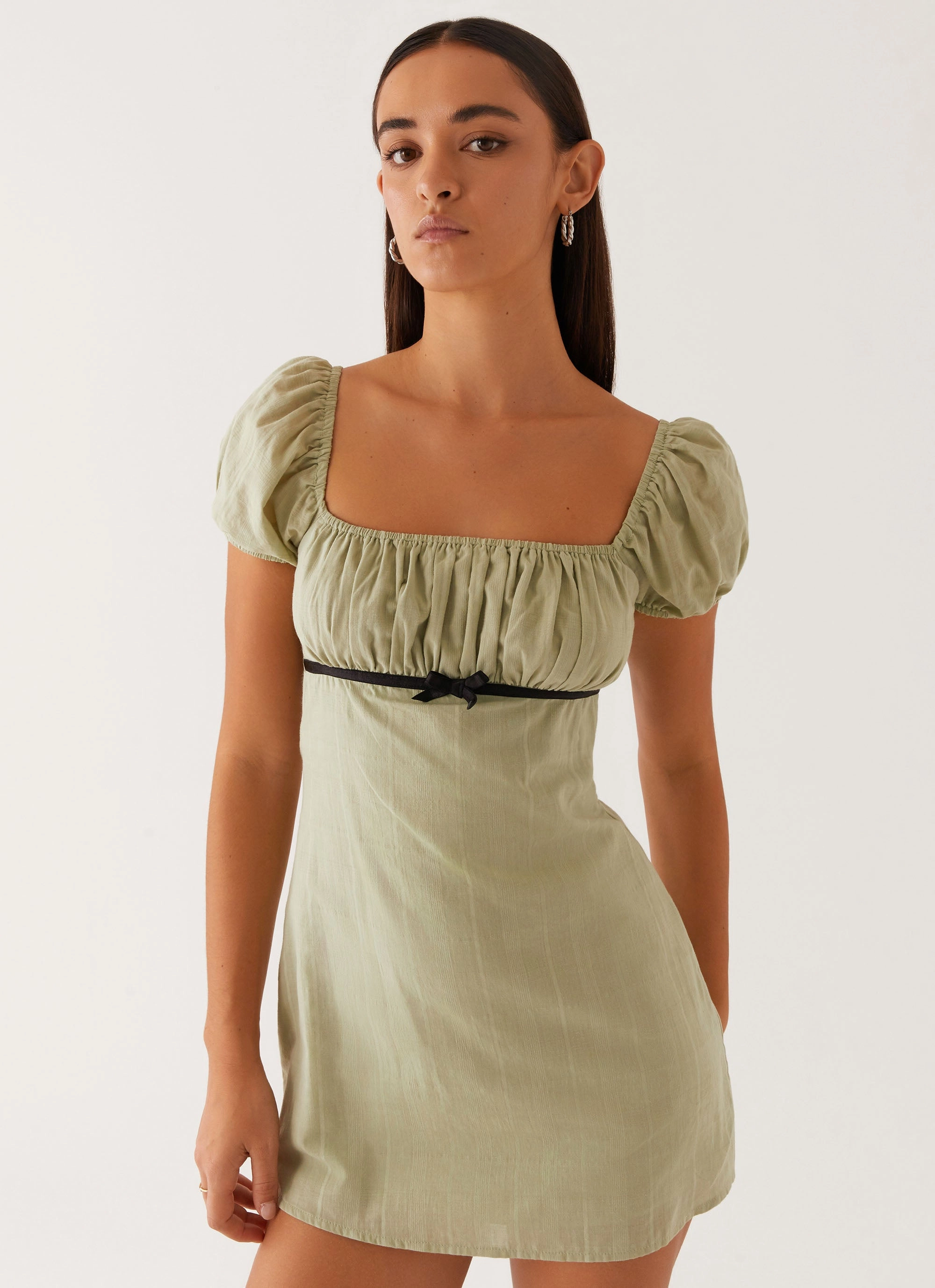 Fran Mini Dress - Pastel Green Easy and Effortless Dual Tones