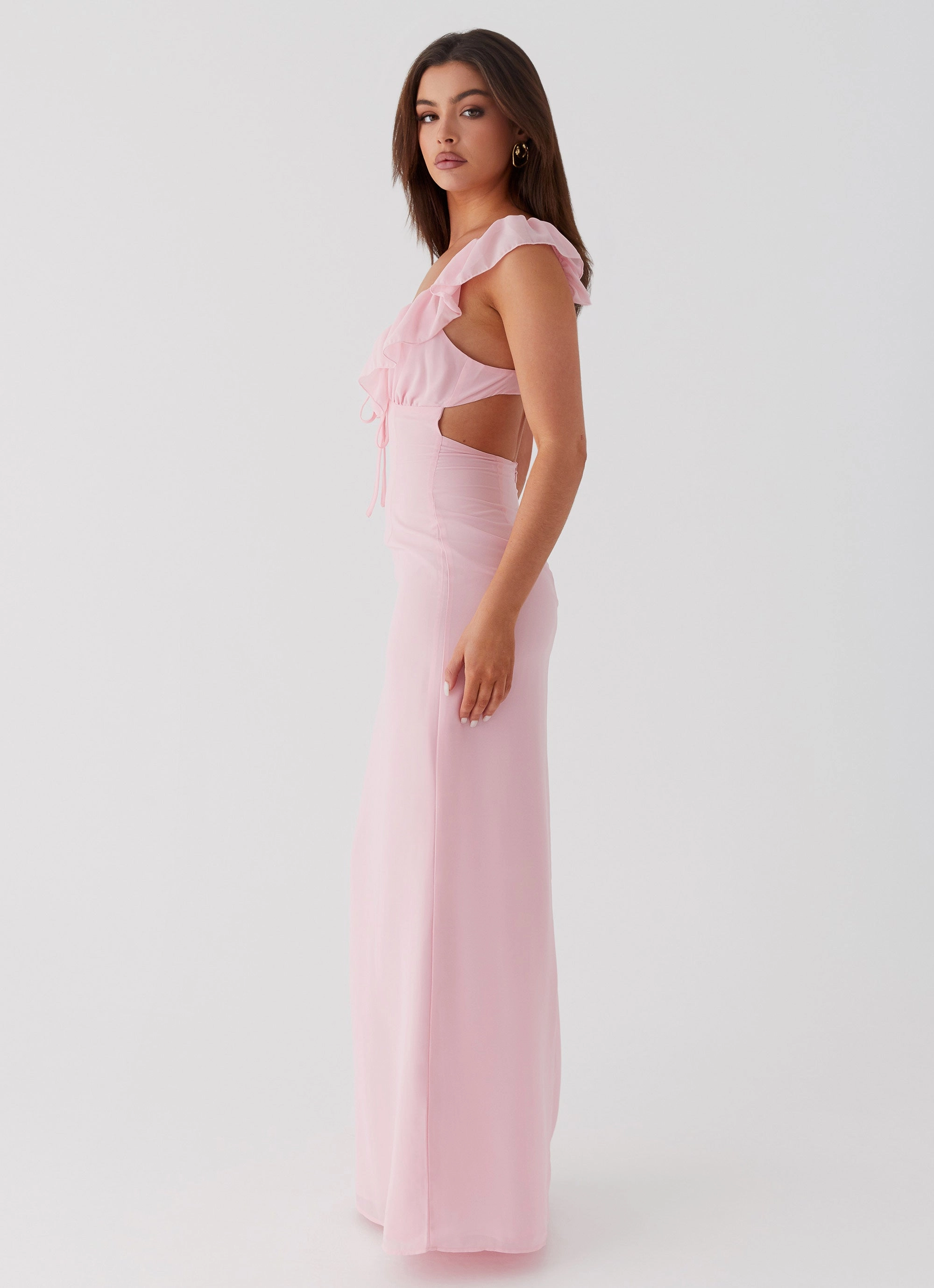 Simple Flow Bright Colors Silvie Maxi Dress - Pink