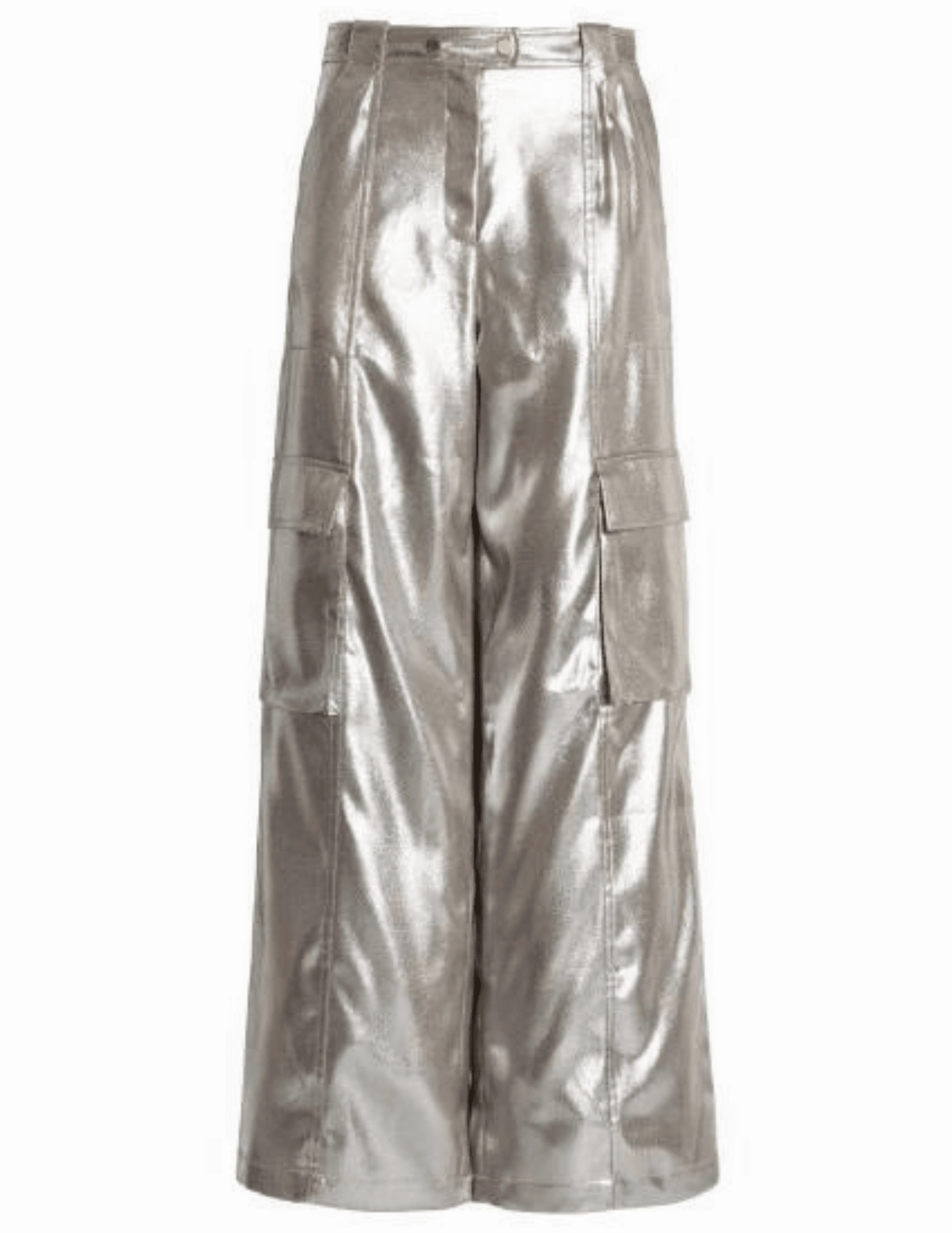 Flexible Cut Simkhai Beatriz Metallic Satin Cargo Pant