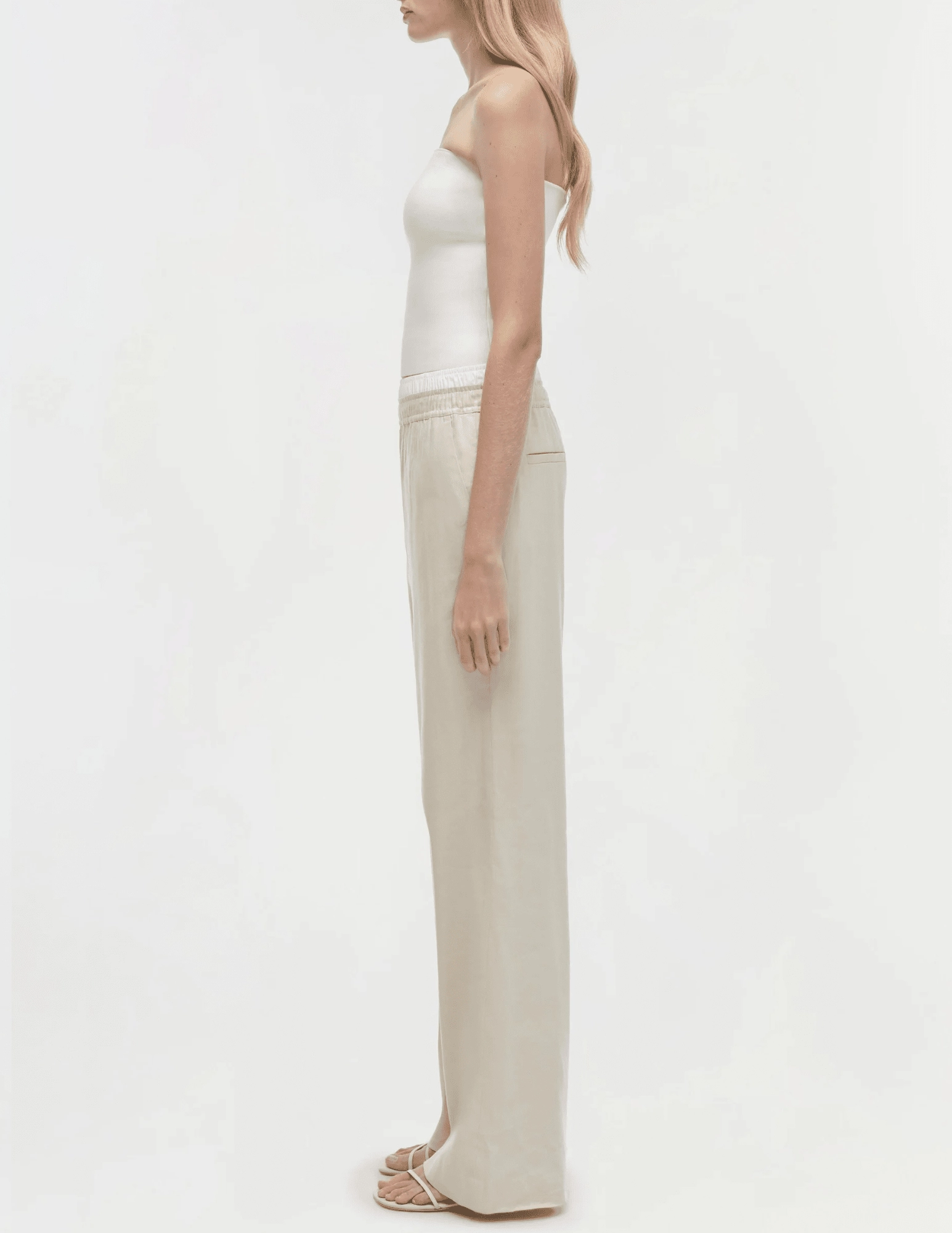 Hip Friendly Pockets Raw edge Simkhai Bristol Combo Linen Pant