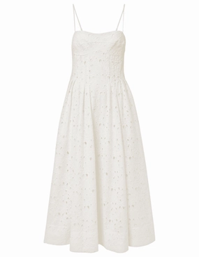 Simkhai Kittiya Eyelet Bustier Sleeveless Midi Dress - SALE UVProtection FlexibleStretchWeave