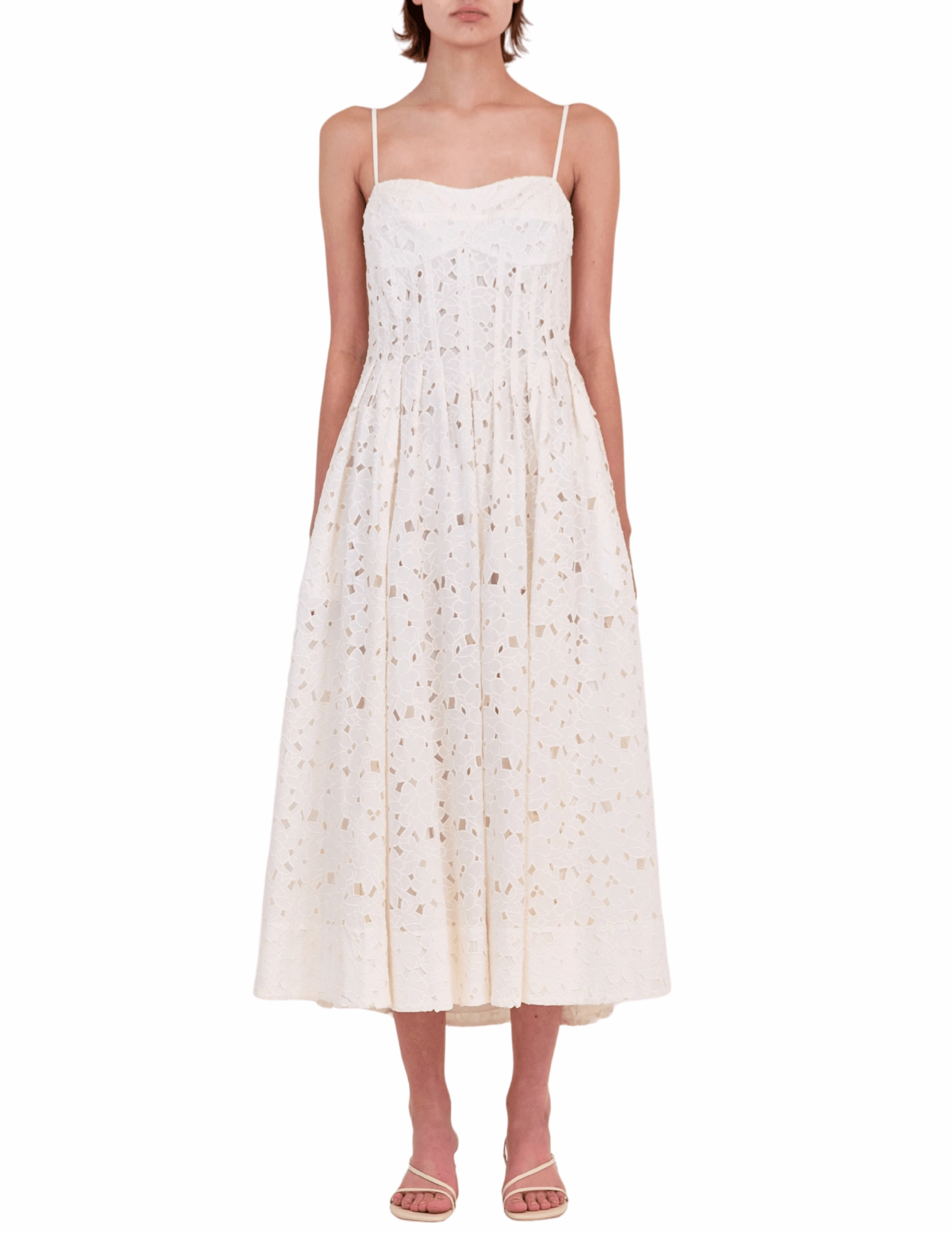 Simkhai Kittiya Eyelet Bustier Sleeveless Midi Dress - SALE Soft Balance