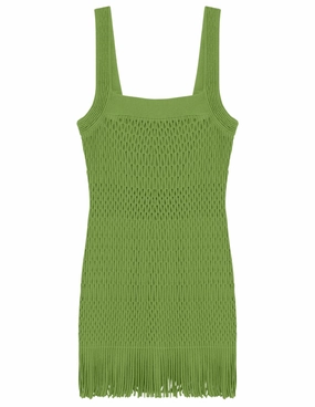 Simkhai Lyria Fringe Mini Dress SALE Core Essential