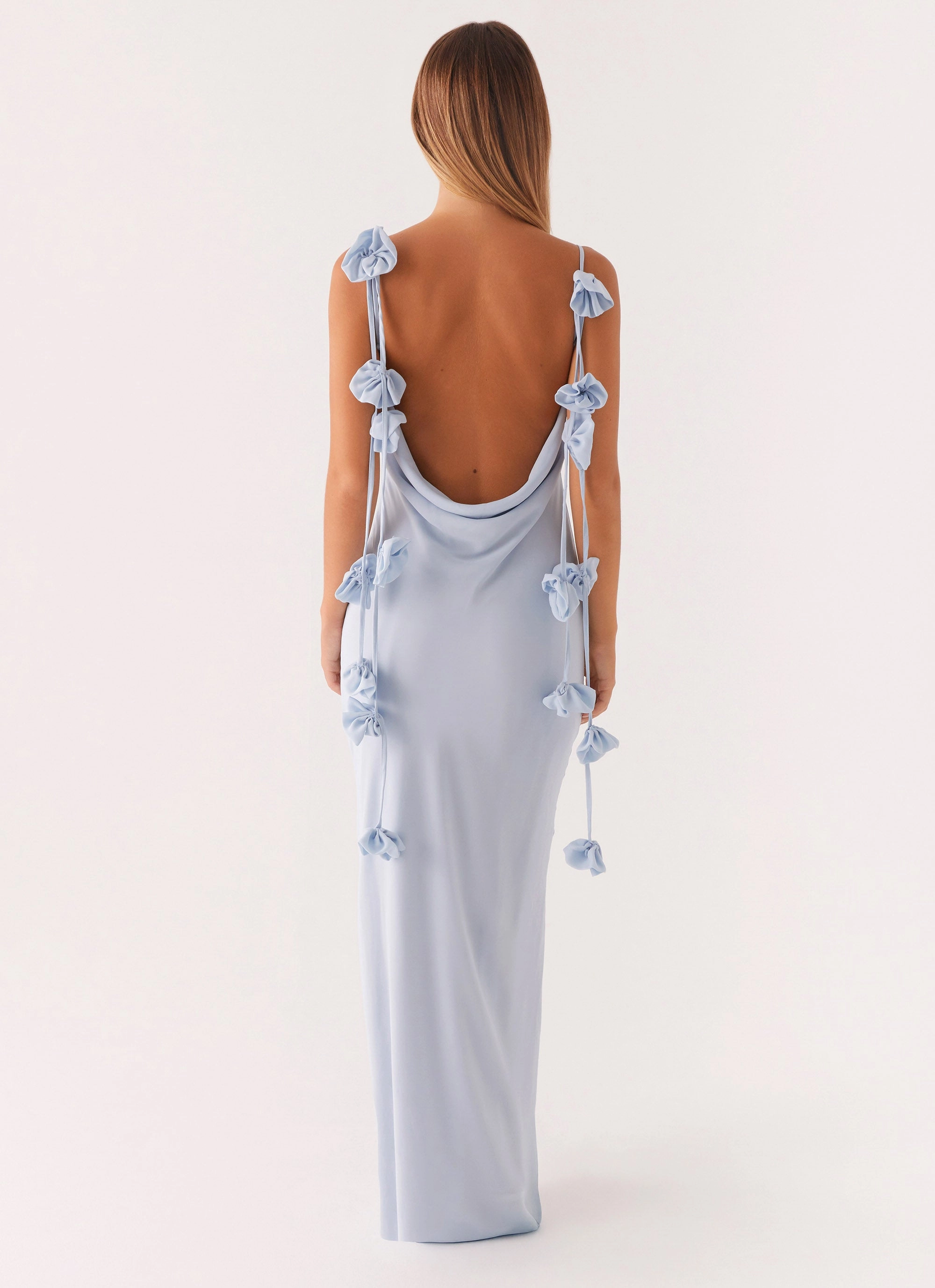 Simona Maxi Dress - Pastel Blue Light Blend Live Soft