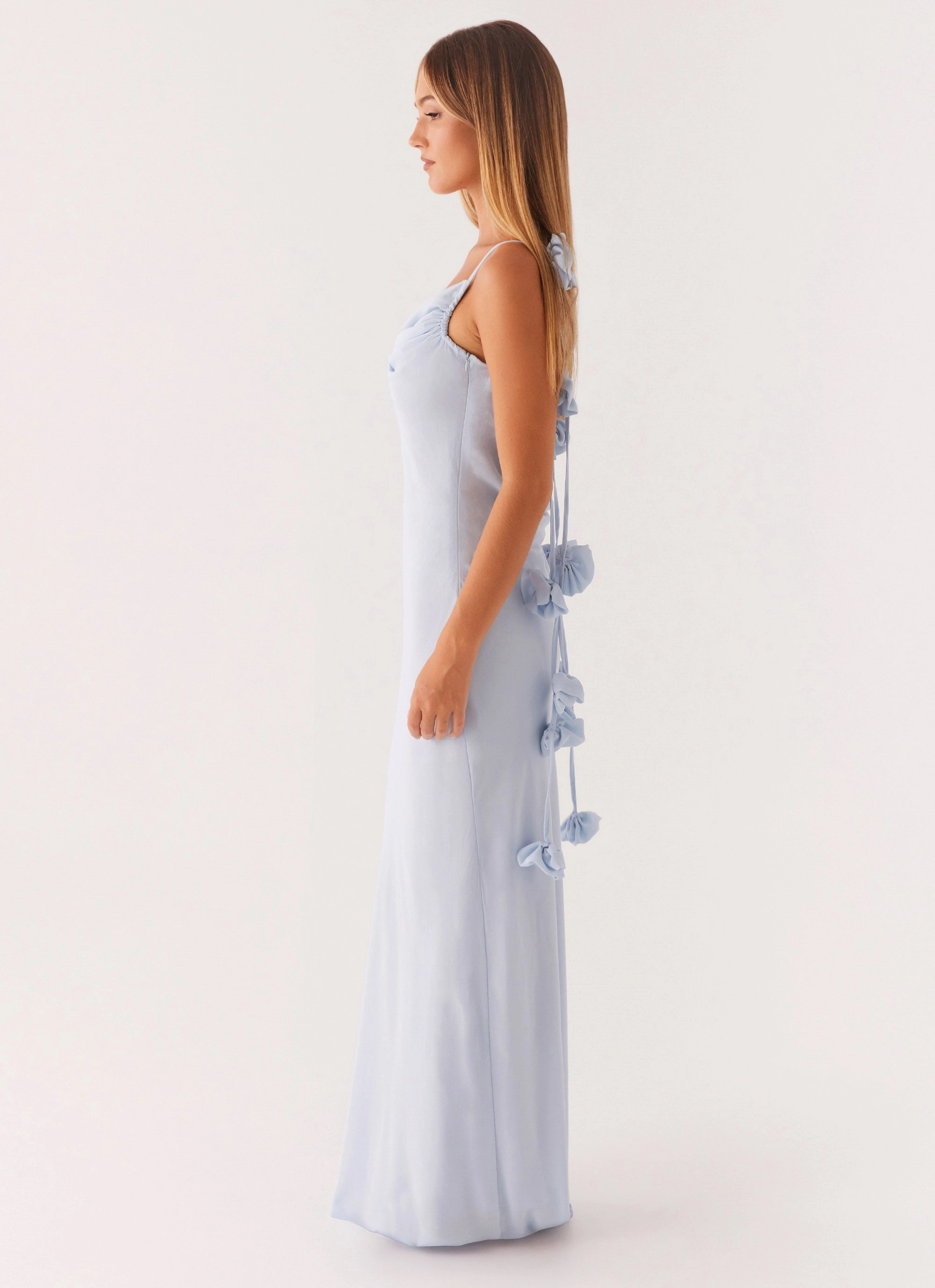 Guest Shine Silky Movement Simona Maxi Dress - Pastel Blue