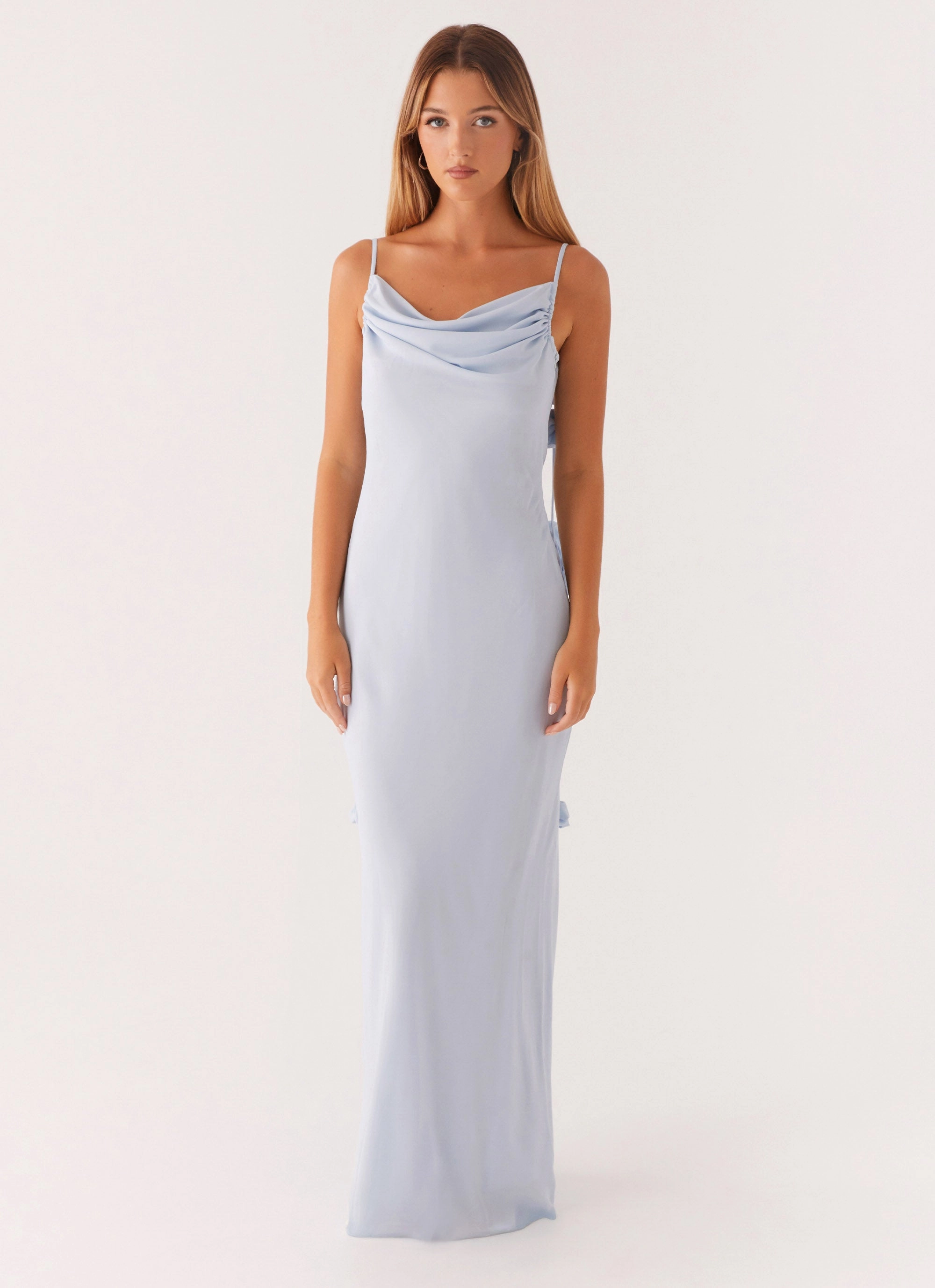 Street-Style Year Round Simona Maxi Dress - Pastel Blue