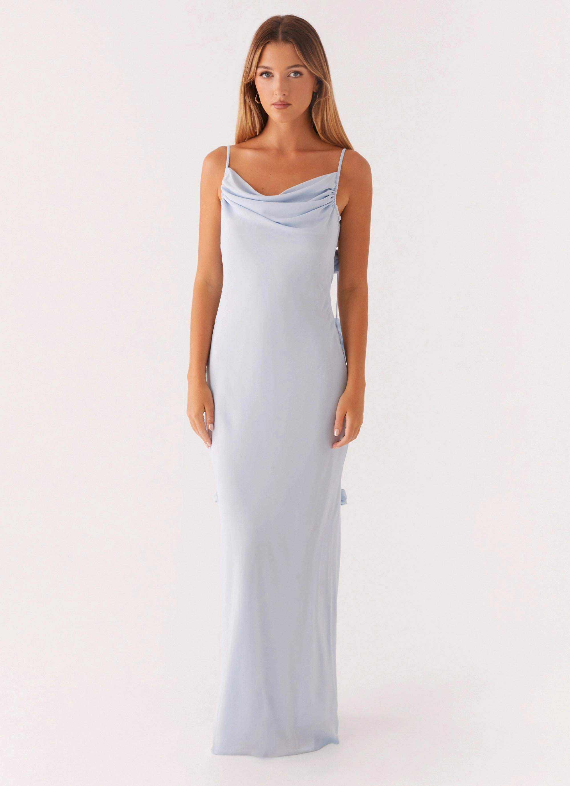 Empire Waist Simona Maxi Dress - Pastel Blue