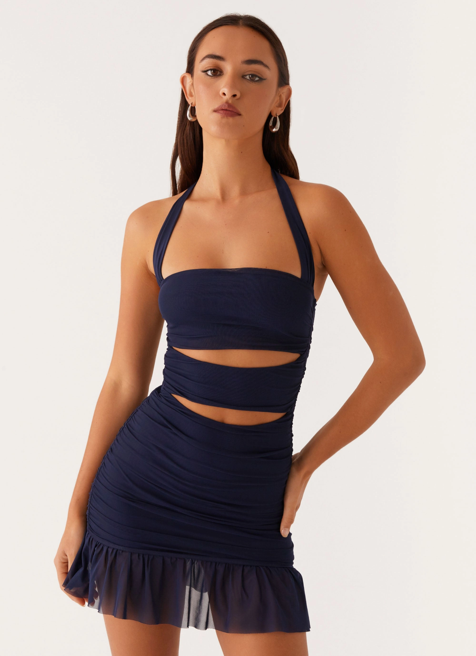 Devyn Mini Dress - Navy Soft Shape Calm Finish