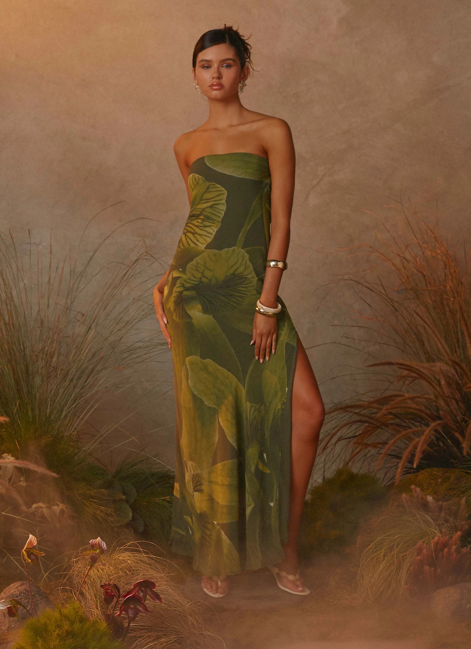 Nettle Maxi Dress - Tropic Floral Vibrant Movement