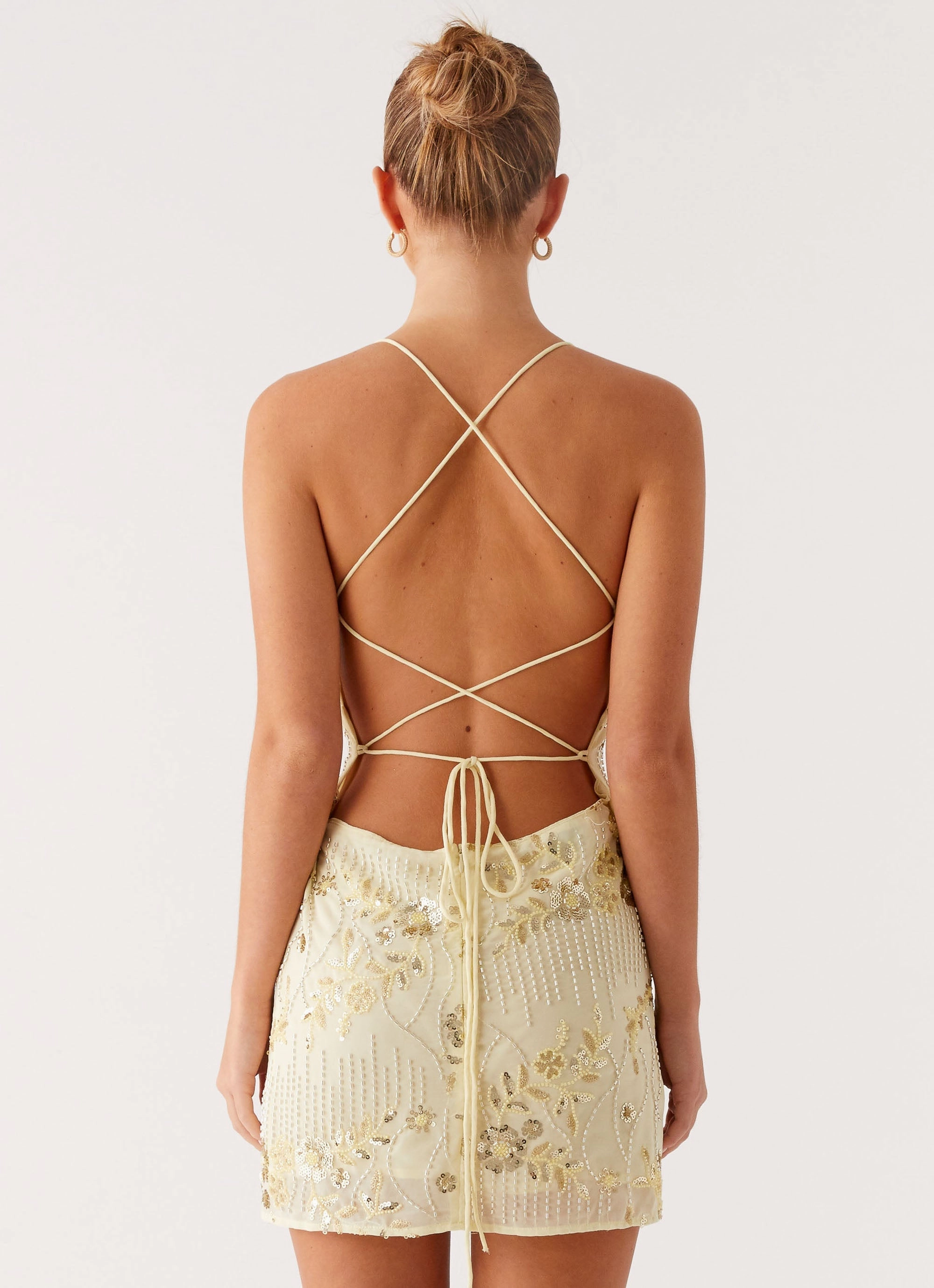 Timeless Layer Vietta Sequin Cami Mini Dress - Yellow