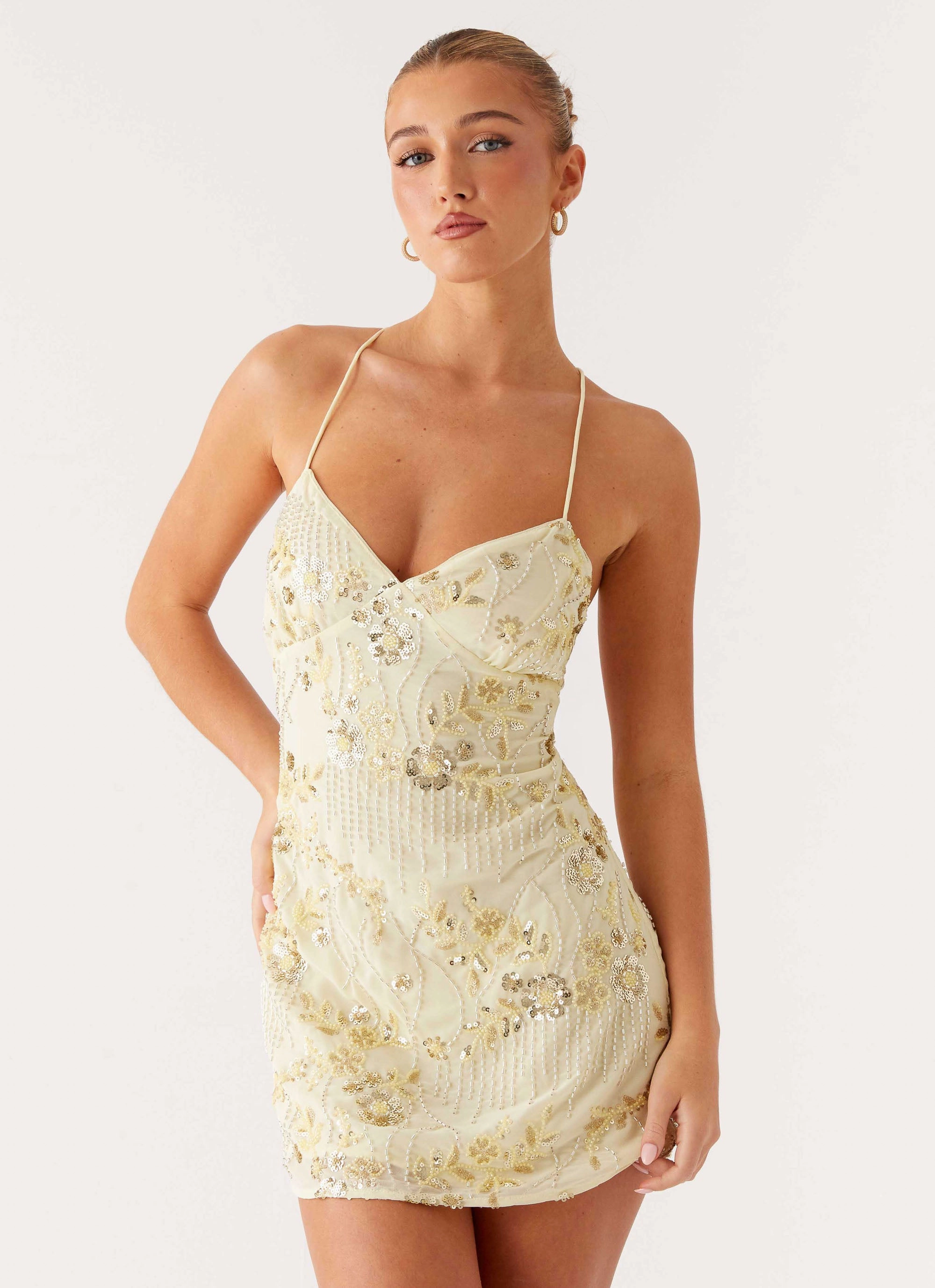 Day Ready Look Vietta Sequin Cami Mini Dress - Yellow