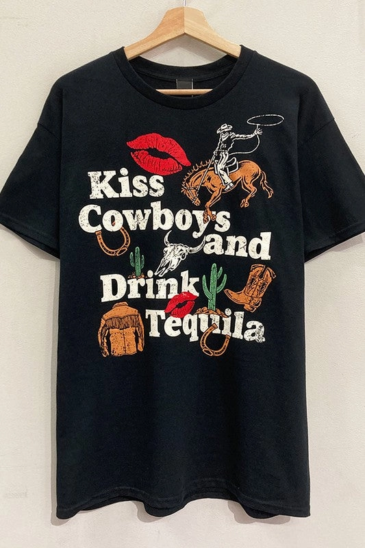 Kiss Cowboys Graphic Tee S-XL Classic Outfit Style