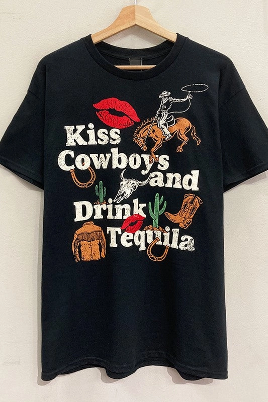 Kiss Cowboys Graphic Tee S-XL Fashion-Ready Classic Chic