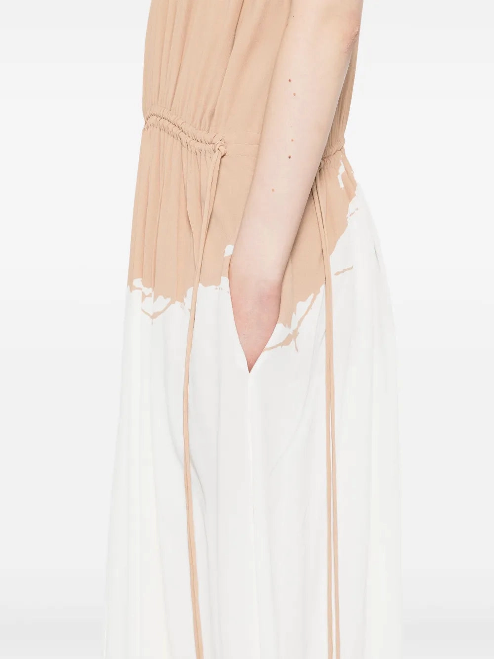 LowMaintenance Double Stitched Hem Ezra Dress in Khaki Multi