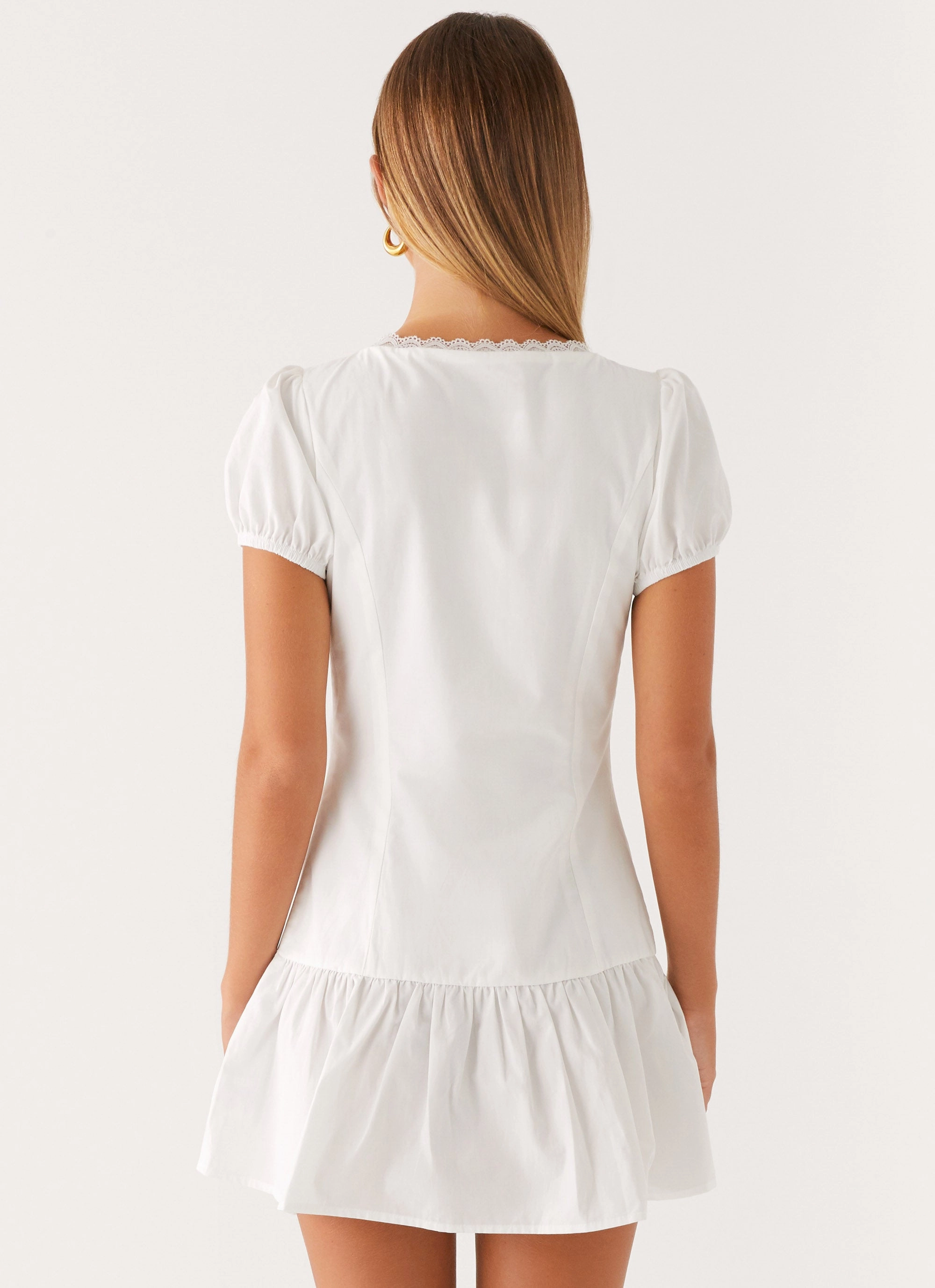 Subtle Charm Unlined Look Simply Yours Mini Dress - White