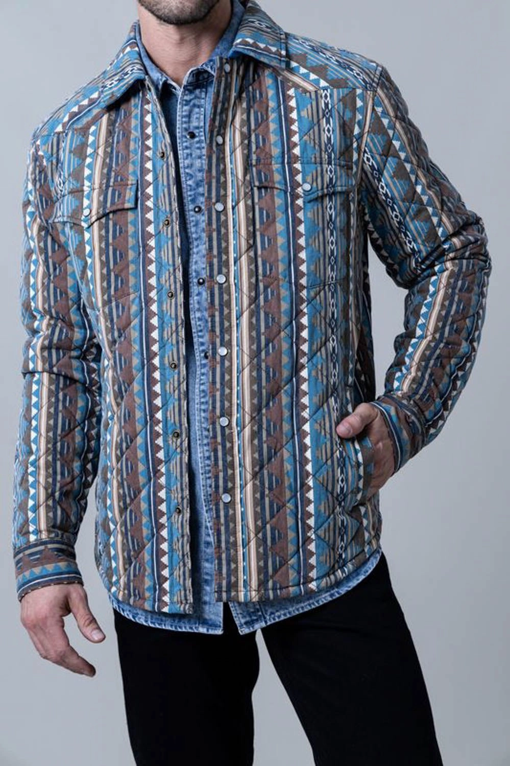 Abrasion Resistant Trim Kimes Ranch Mens Socorro Skink Slate Blue 100% Polyester Softshell Jacket