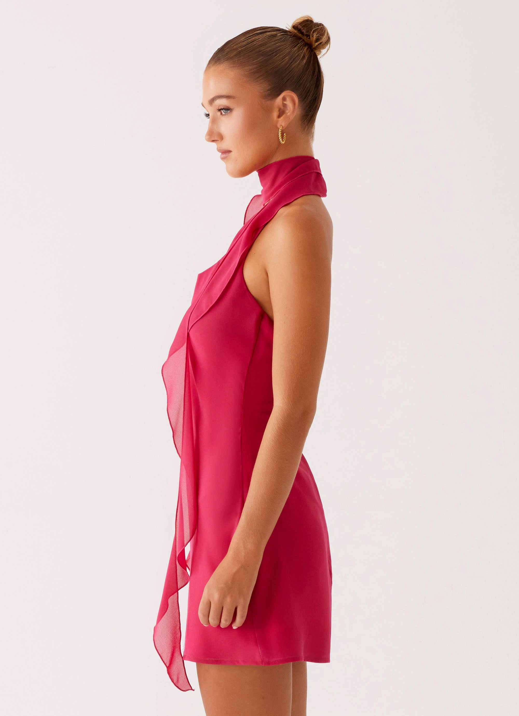 Tanner Mini Dress - Fuchsia Edgy vibes and Effortless fit dress.