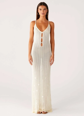 Urban Touch Siren Song Crochet Maxi Dress - Ivory