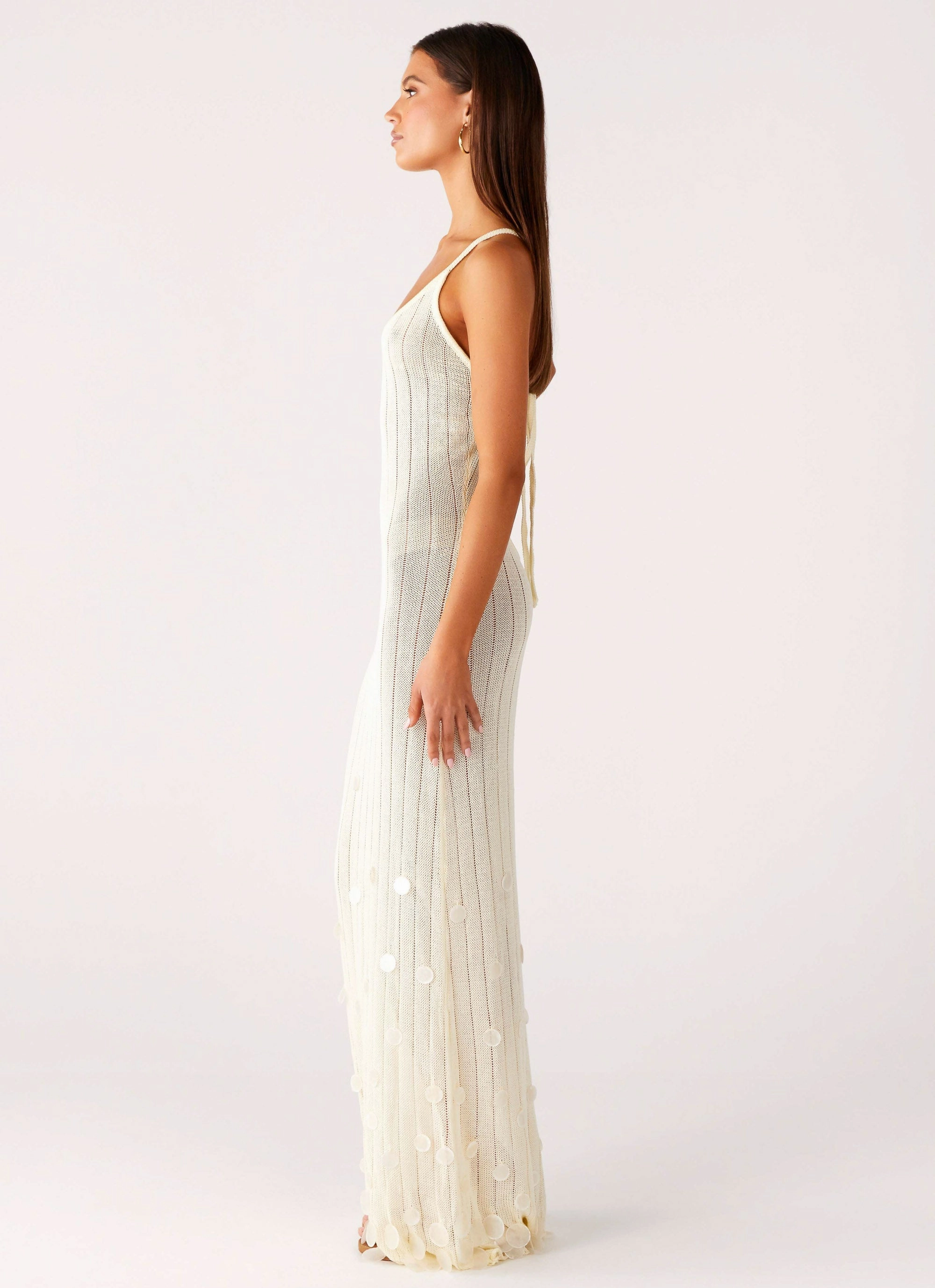Siren Song Crochet Maxi Dress - Ivory Soft Comfort Everyday Outfit