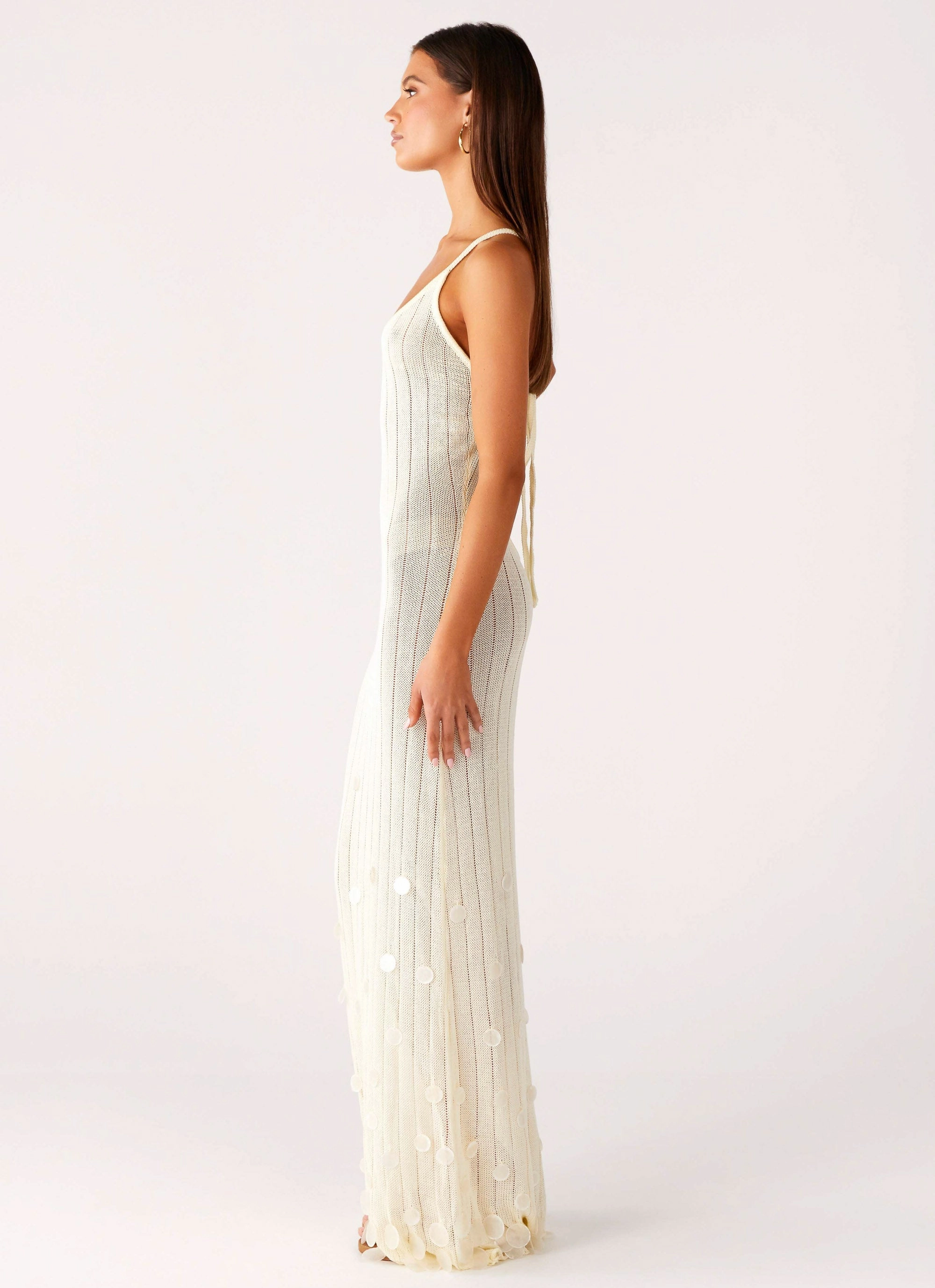Form Flow Lunch Date Siren Song Crochet Maxi Dress - Ivory