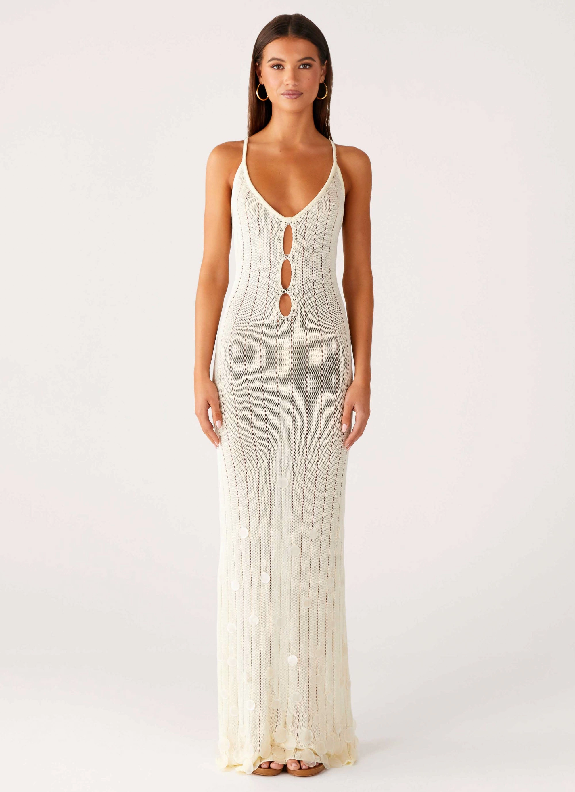 Romantic Mood Siren Song Crochet Maxi Dress - Ivory