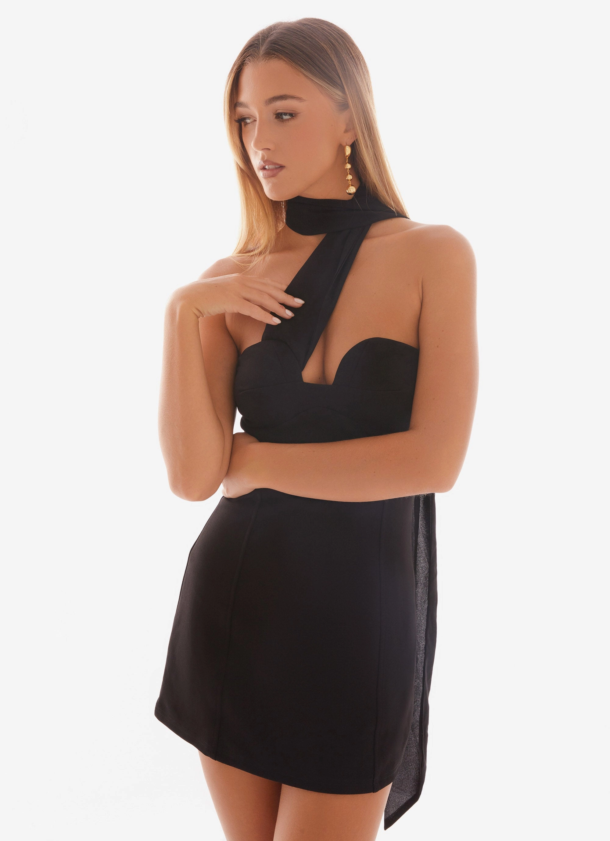 Sirena Mini Dress - Black Pure Fabric Everyday Look
