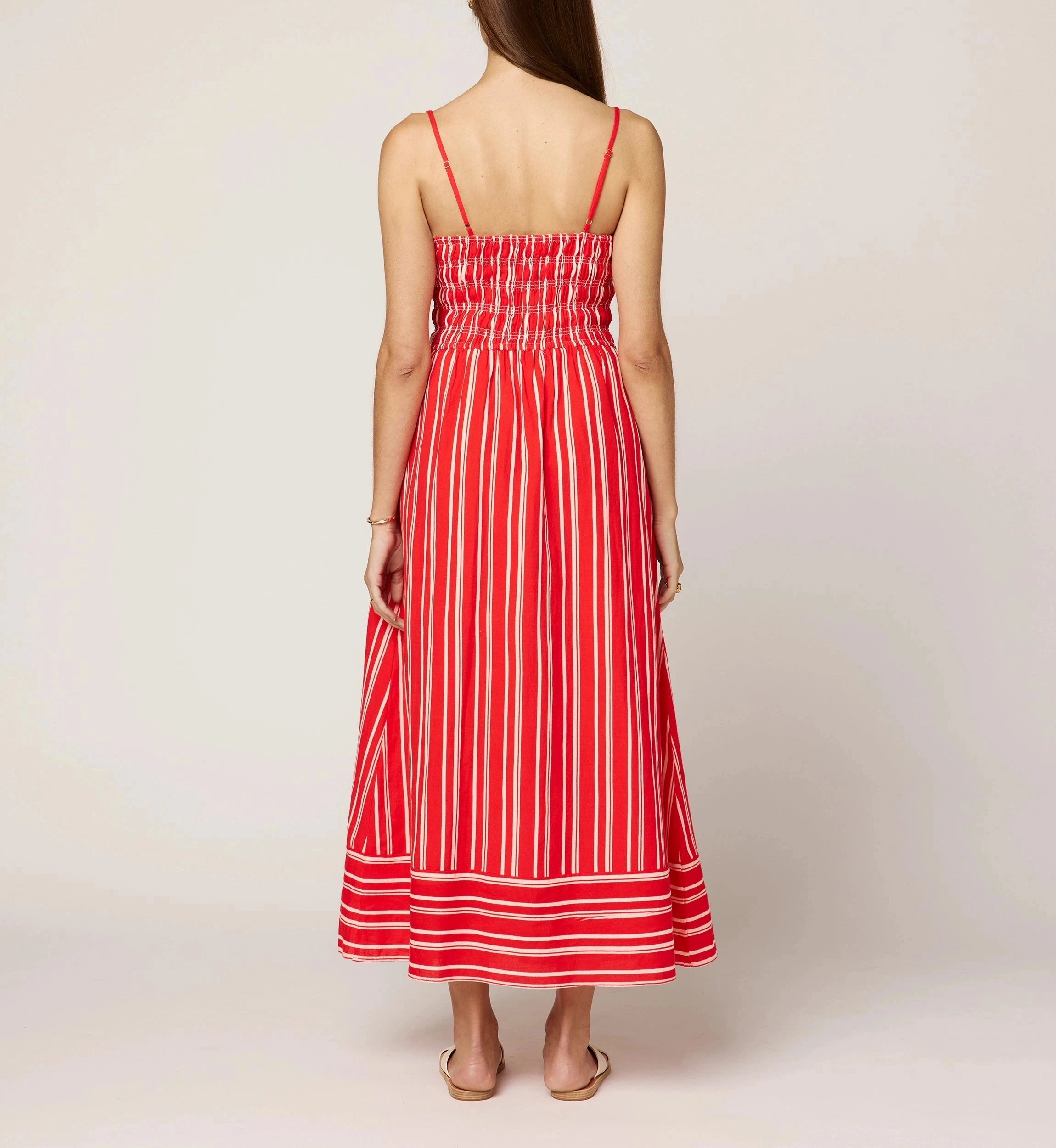 Fade Resistant Treatment Lightweight pullover Lacey Ankle Dress | Poppy Red/Ivory