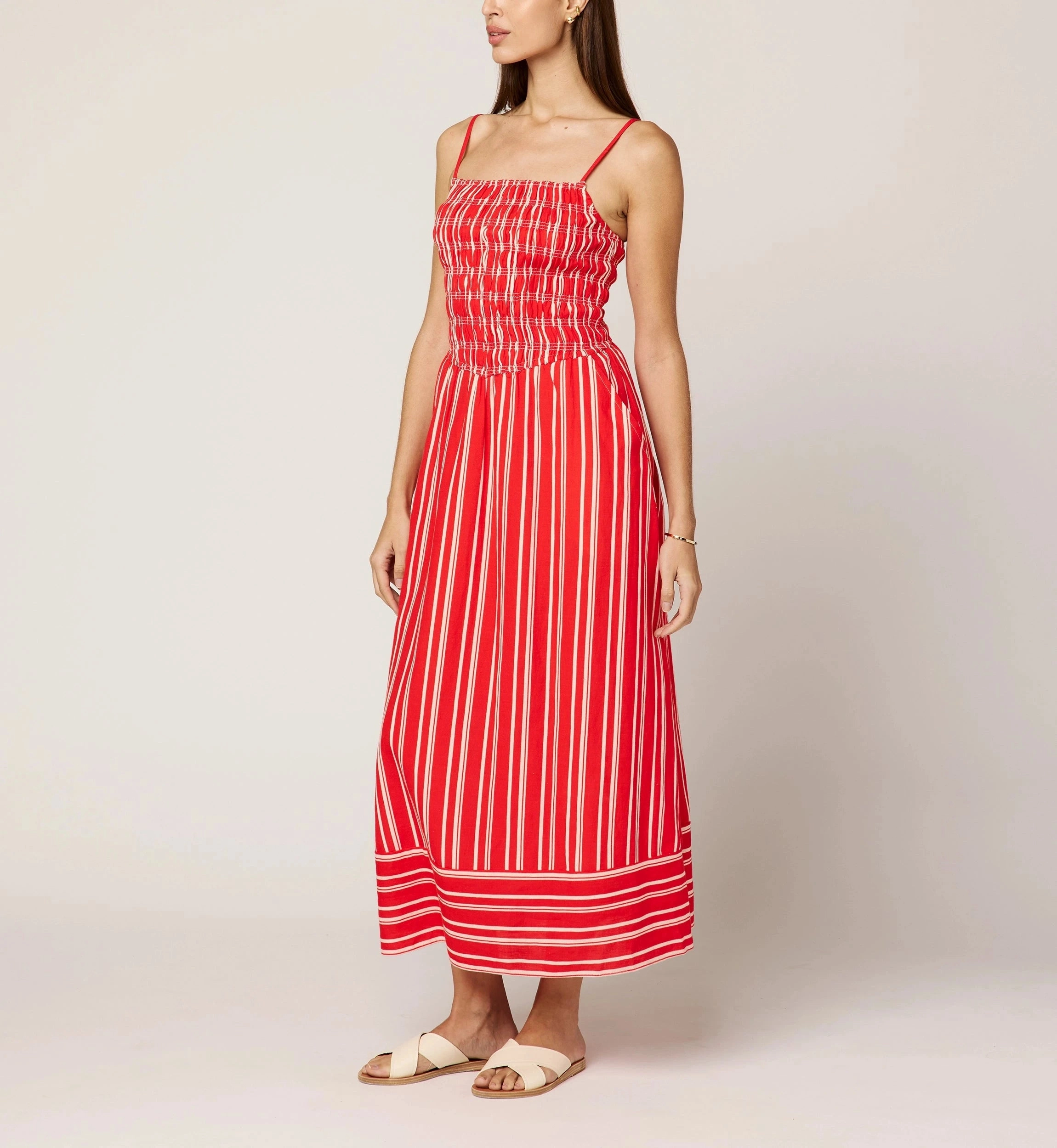 Lacey Ankle Dress | Poppy Red/Ivory RubberizedGrip Self Cleaning Coating