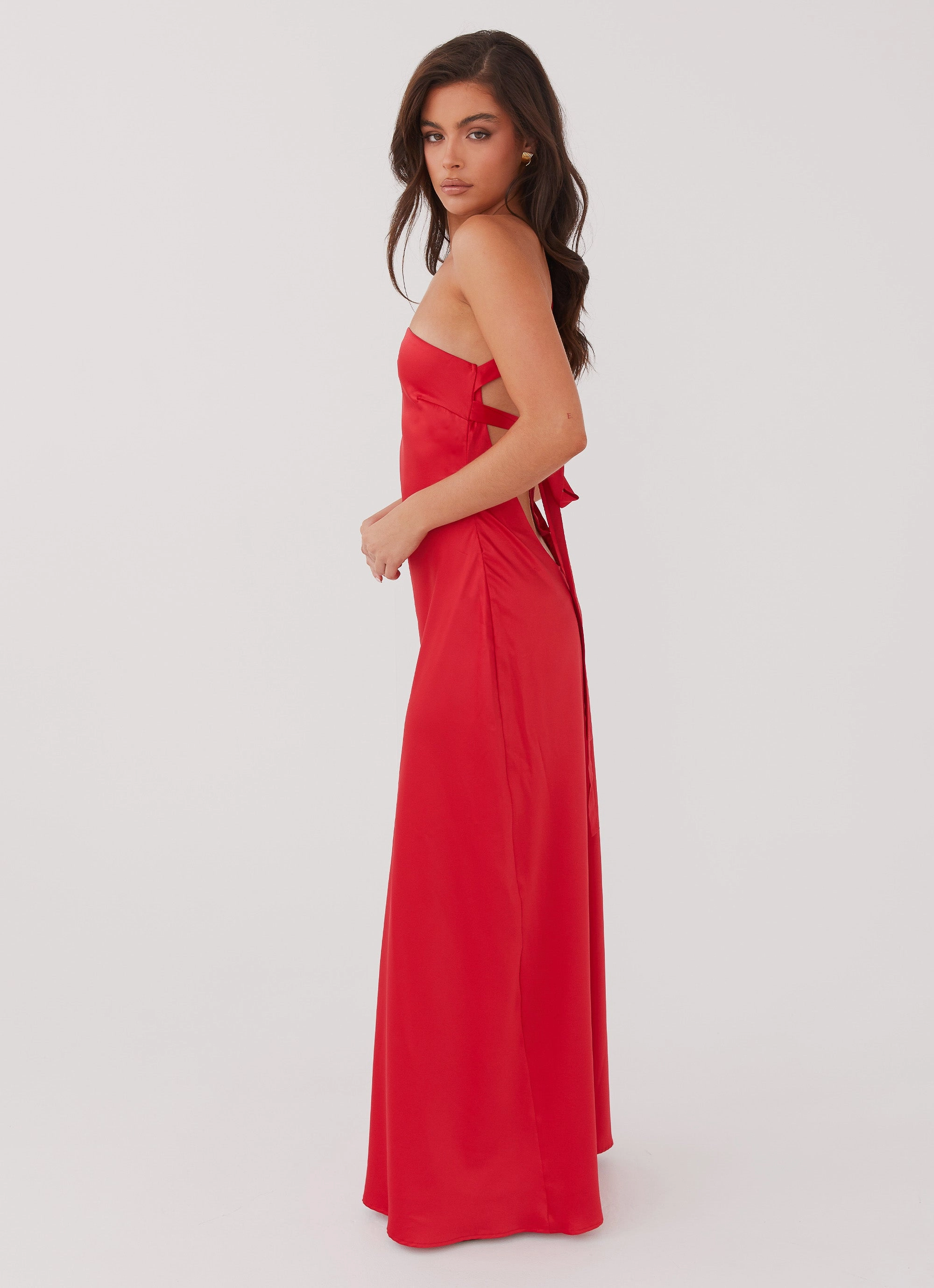 Delancy One Shoulder Maxi Dress - Rouge Red Casual Outfit