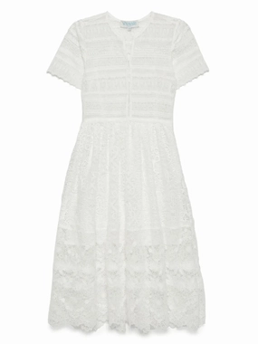 Blush Glow Fluid movement Gianni Midi Dress in White