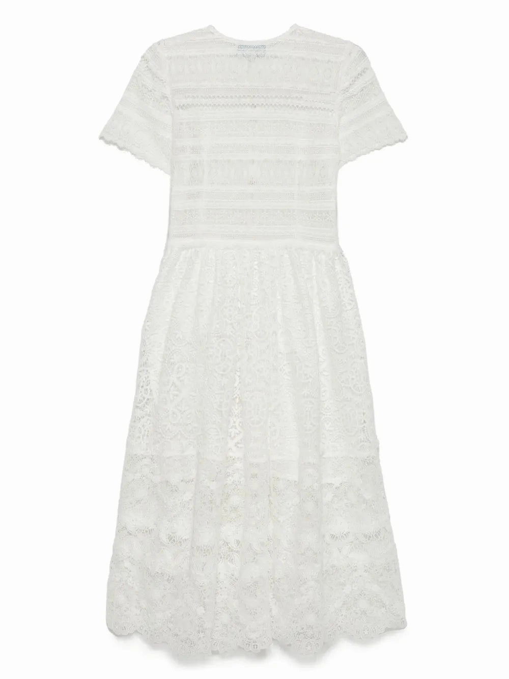 Reinforced Shoulders Gianni Midi Dress in White