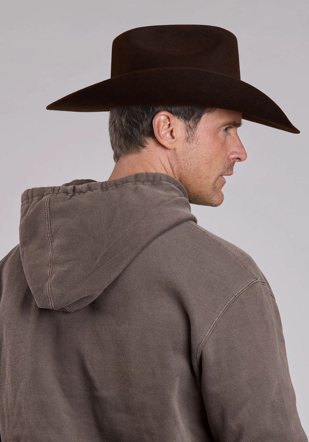 Stetson Mens All American Eagle Brown Cotton Blend Hoodie Anti Slip Interior Soft Shell