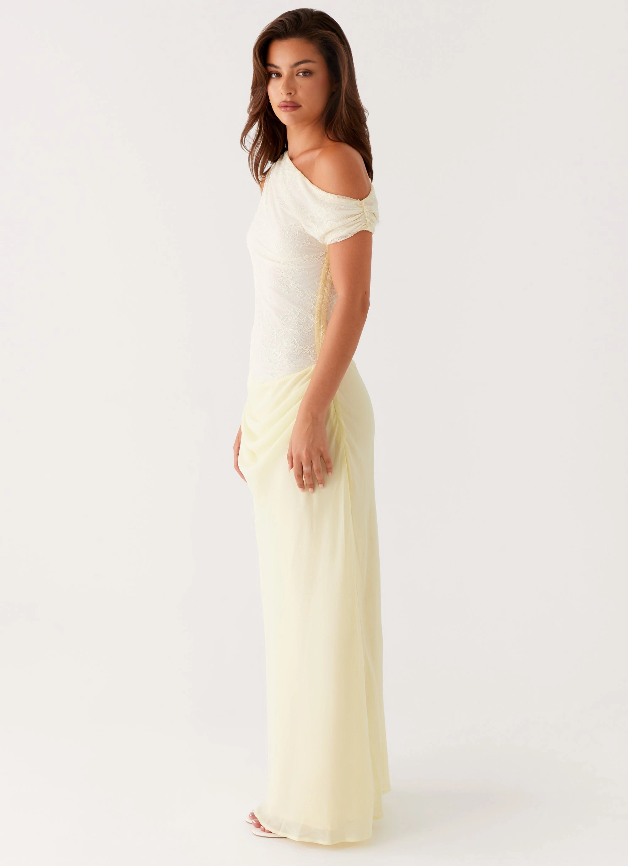 Lili Maxi Dress - Yellow Lace Detail