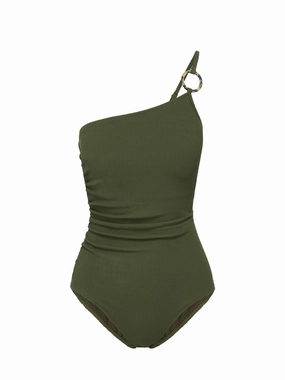 Global Shipping Refreshing Dip Kara One Piece Olive Texture