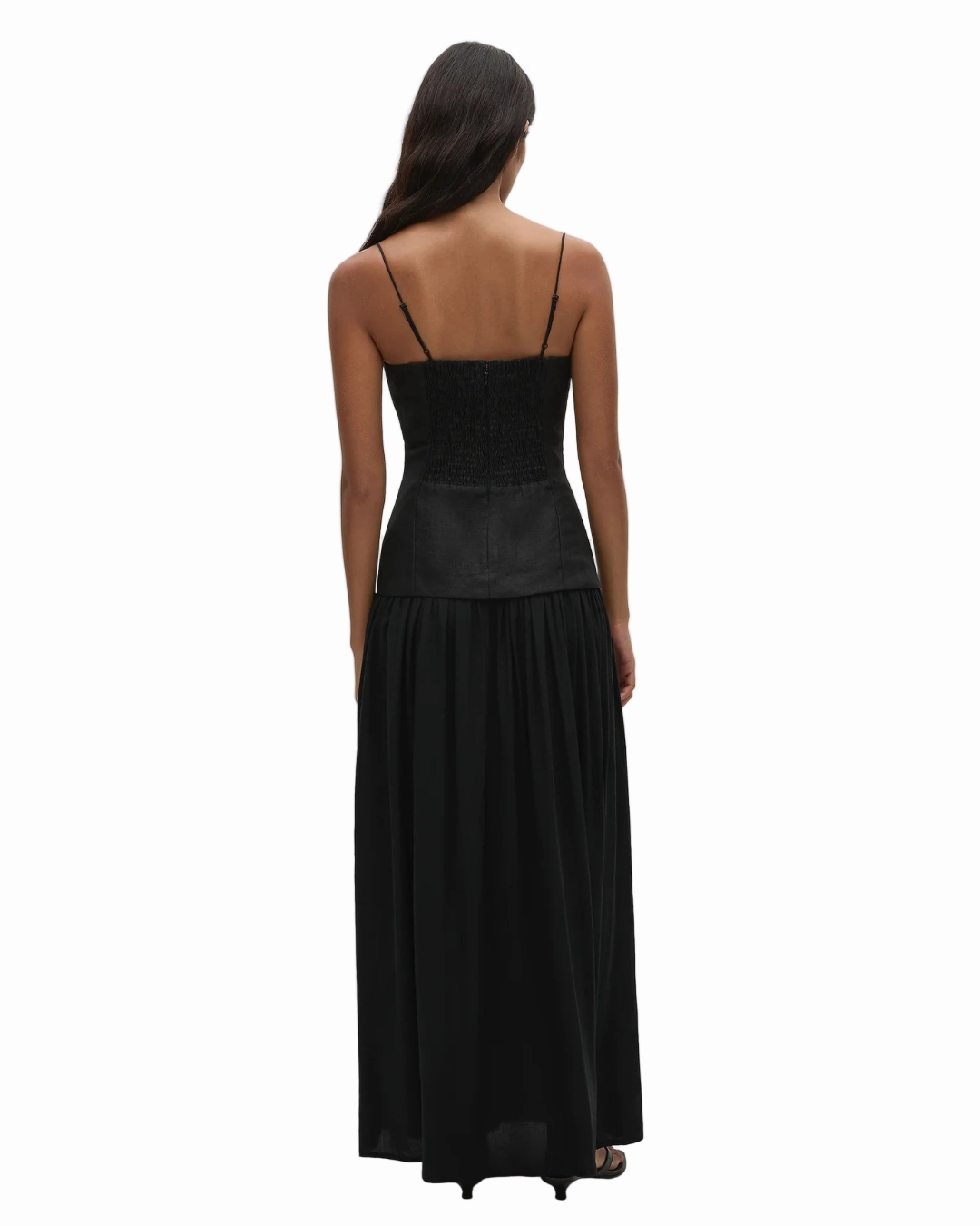 Lenise Maxi Dress in Black Chill Lines Warm-Layer