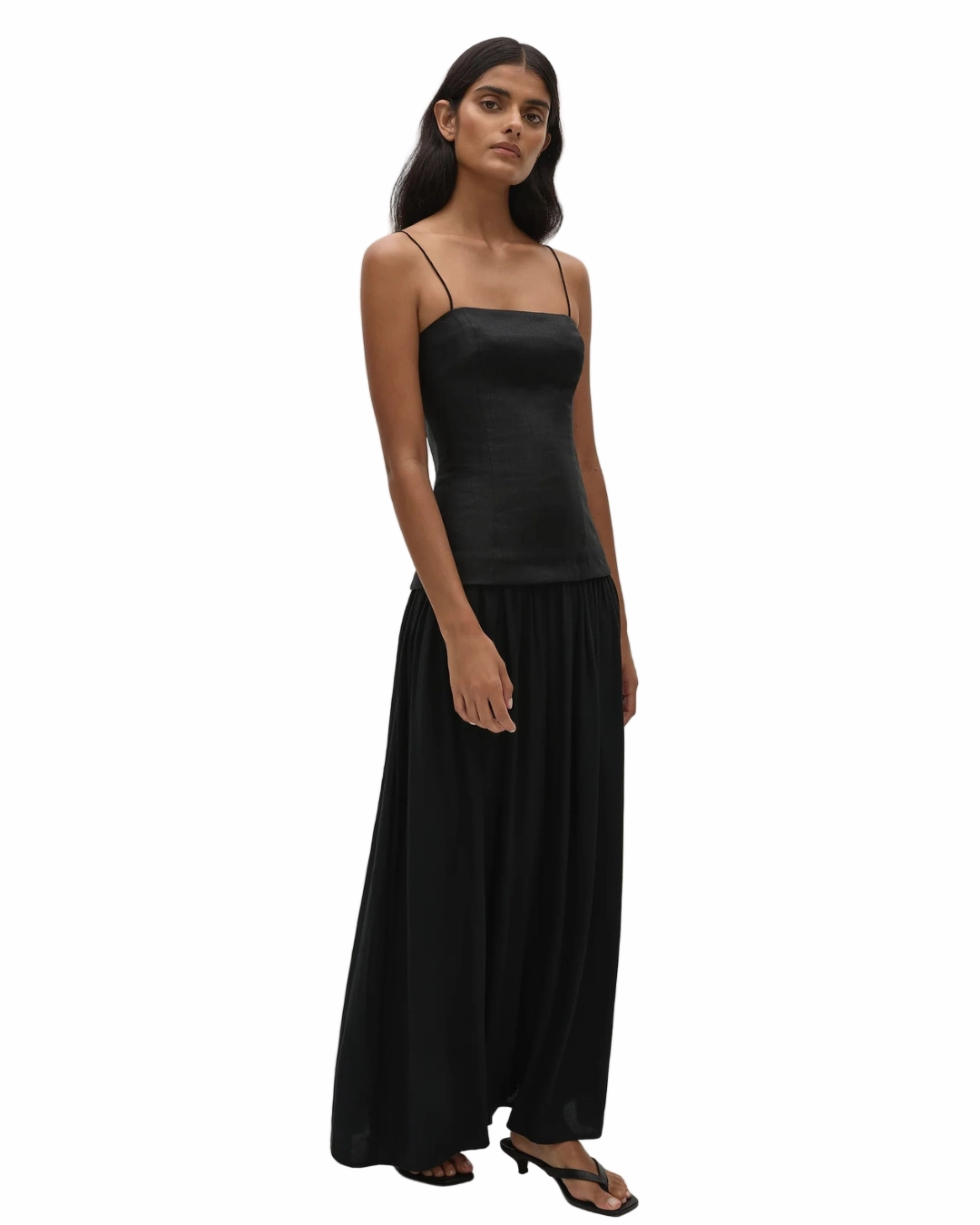 Lenise Maxi Dress in Black Winter Layer