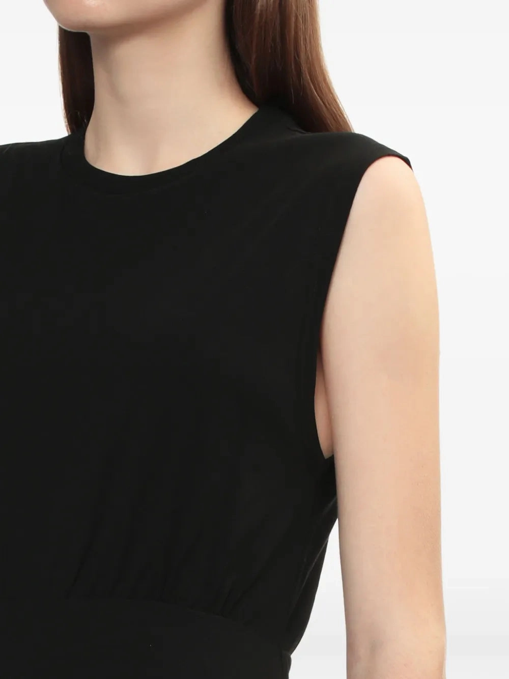 Sleeveless Cotton Tee Dress in Black Saturated Hue Spring Style