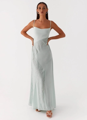 Shine Moment Natural Style Gabriana Maxi Dress - Sage
