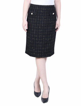 Slim Double Knit Skirt Matching Belt