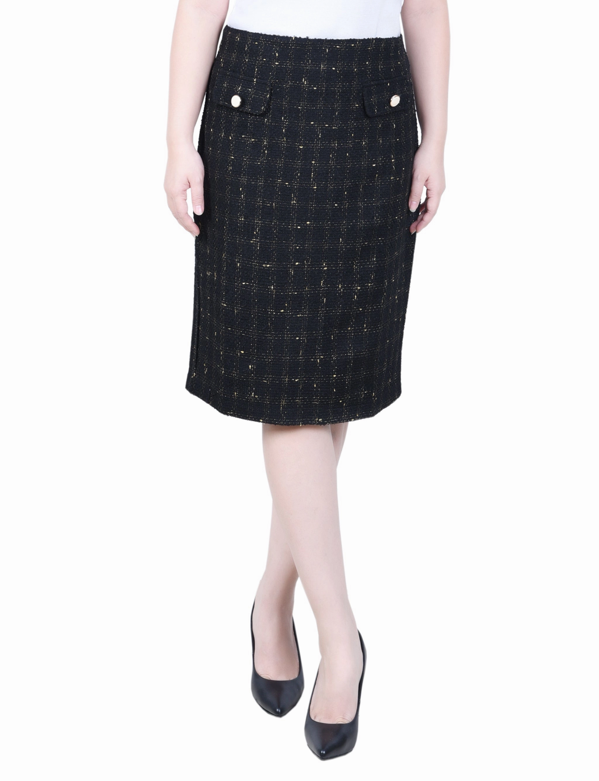 Slim Double Knit Skirt Matching Belt