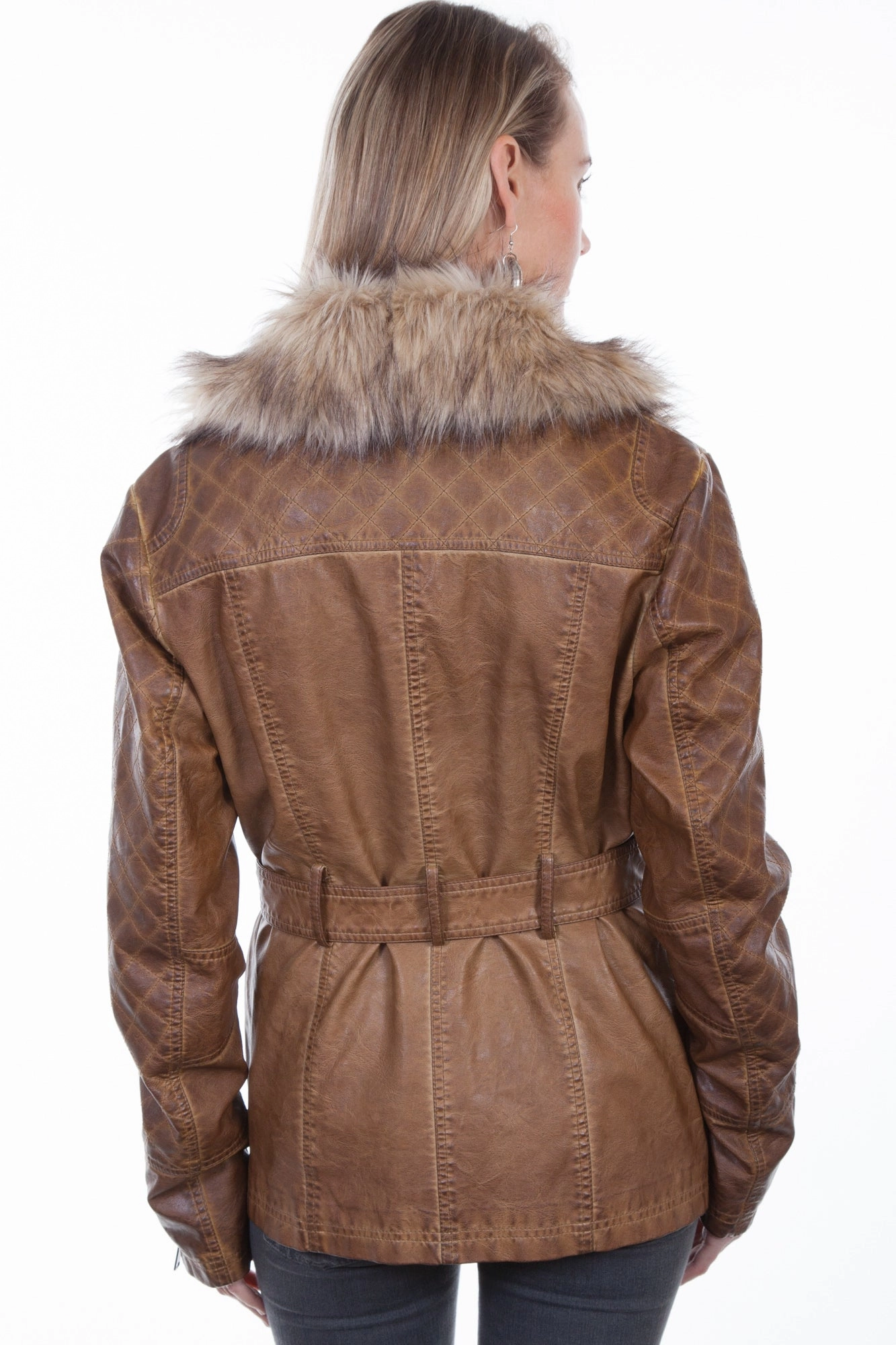 Lightweight Waterproof Jacket Scully Womens Brown Polyester Faux Fur Jacket