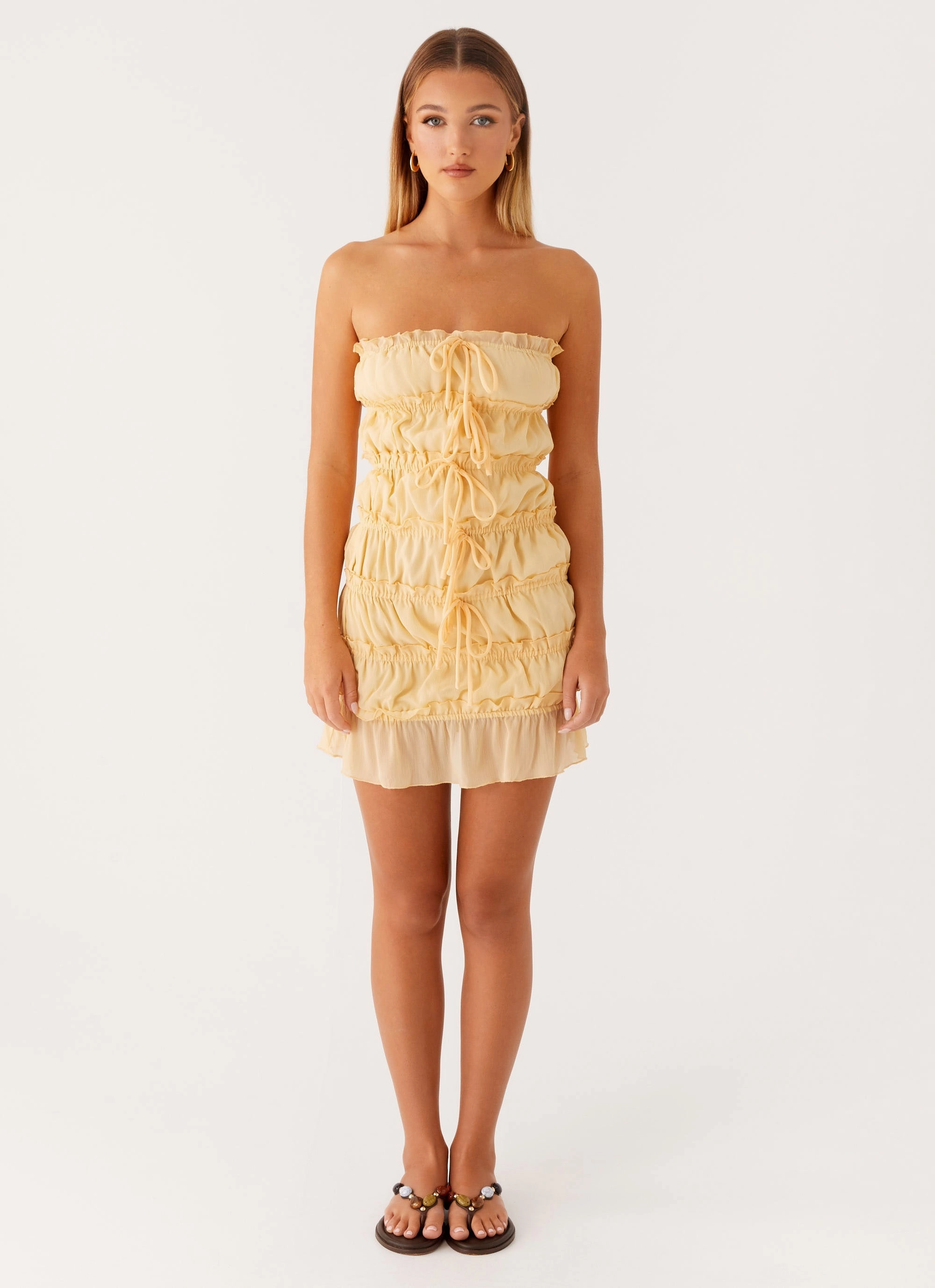 Perfect Mood Beadwork Kylan Mini Dress - Apricot