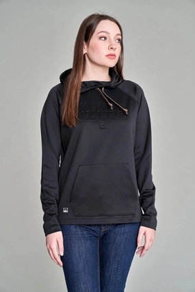 Adjustable Hood Kimes Ranch Womens Sedona Bossed Black 100% Polyester Hoodie