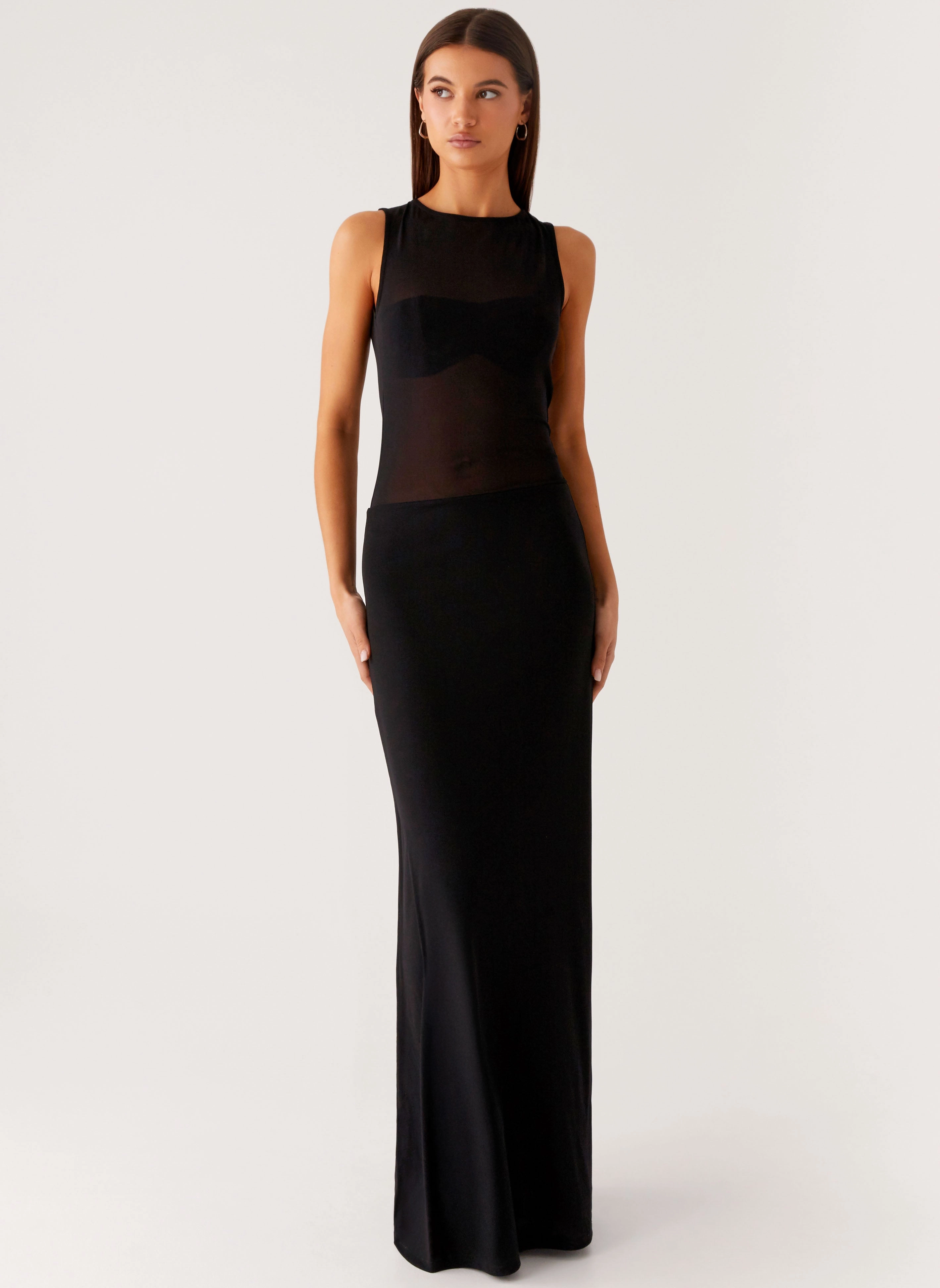 Cozy Flex Relax Appeal lyria Mesh Maxi Dress - Black
