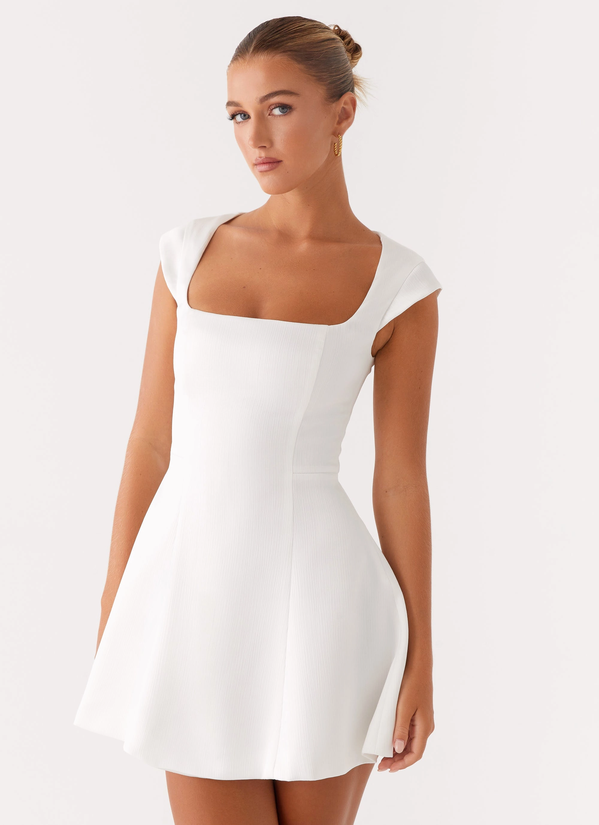 Maryjane Mini Dress - White Day Ready Comfortable Cut