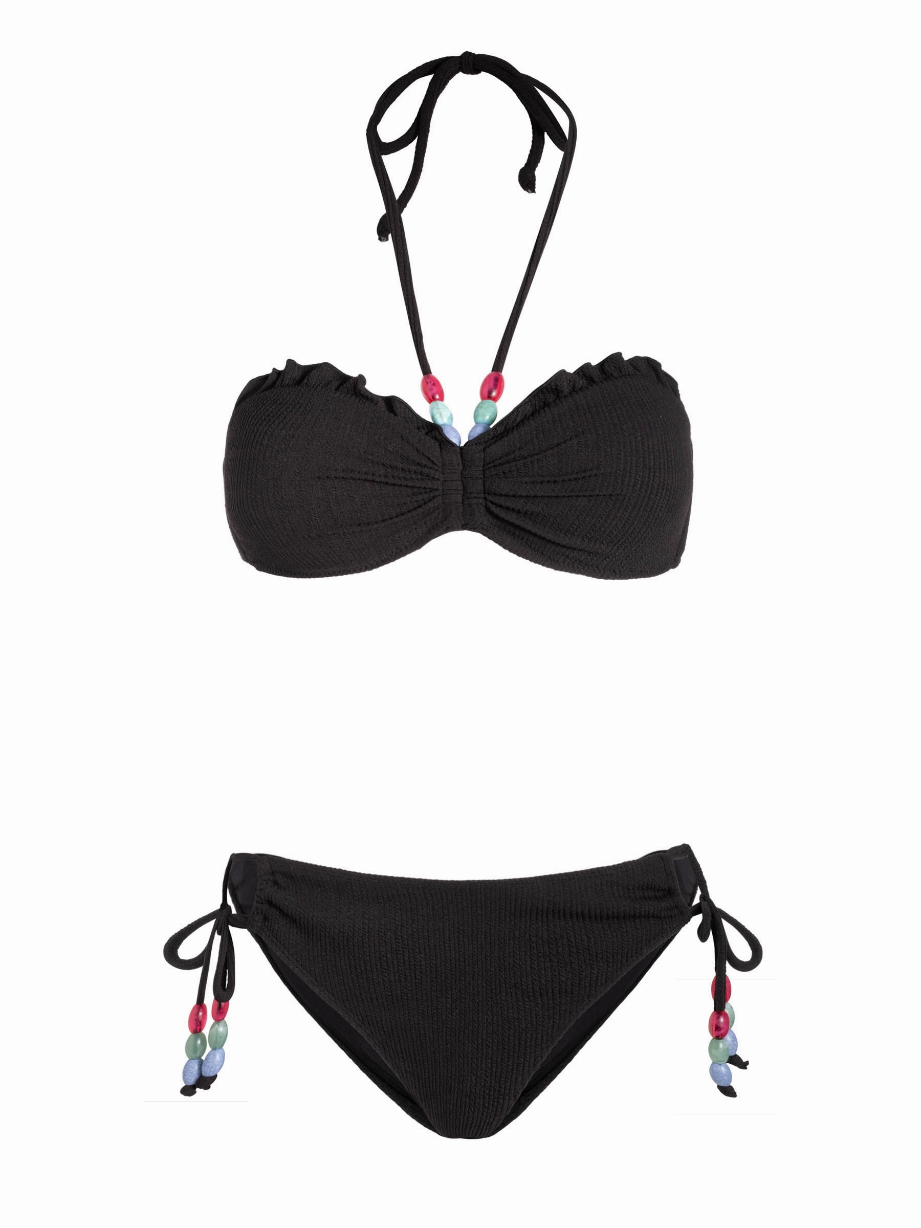 Alexis Top   Taryn Bottom In Black Texture Chlorine Resistant Material tropical style