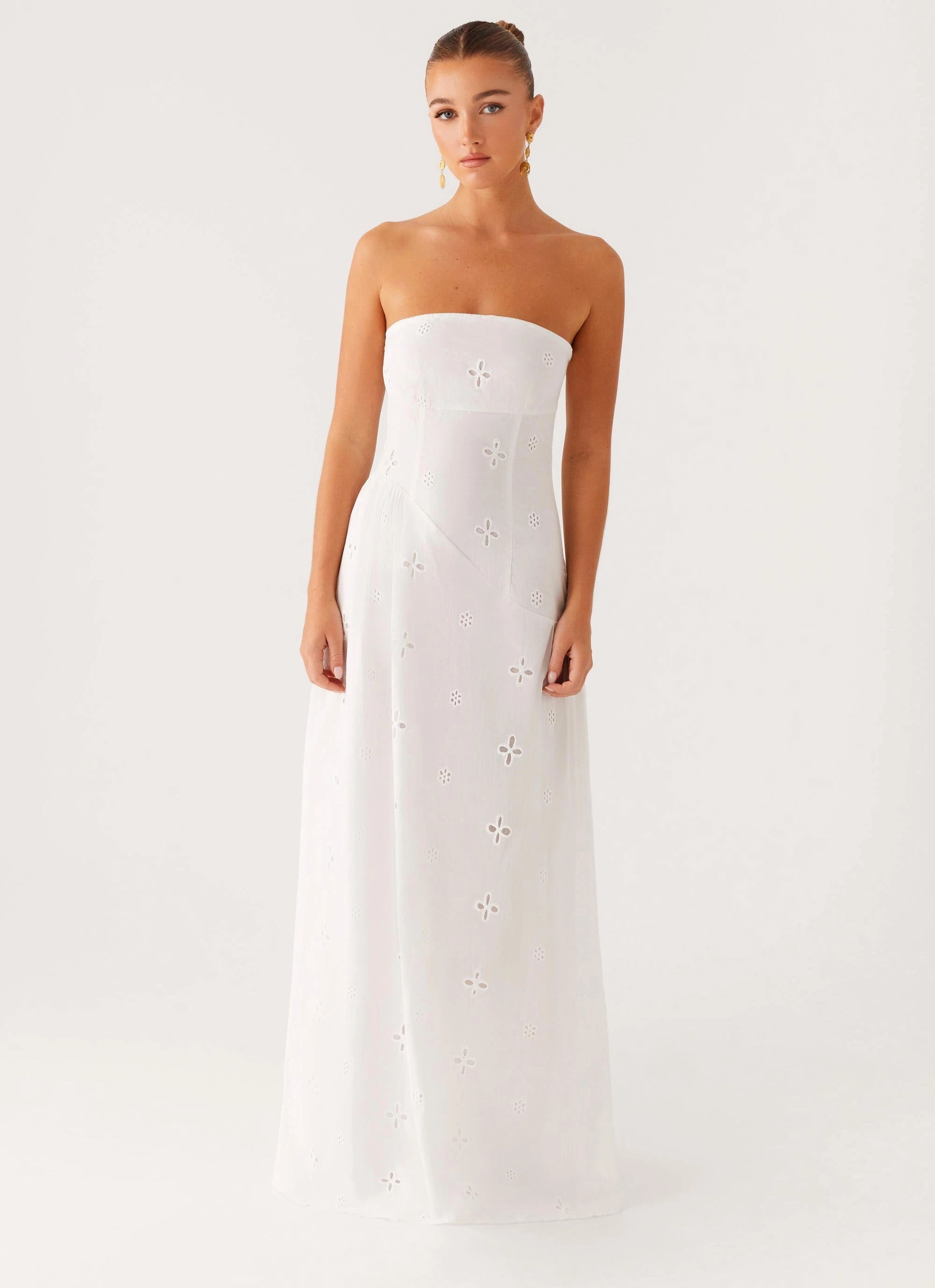 Sunkissed Maxi Dress - Ivory ContrastStitching